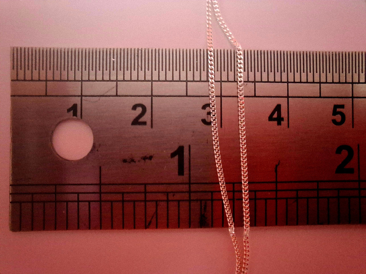 Curb Diamond cut, 0.9mm, 16 inch, 925 Silver CHAIN (Ref: Chain-1)