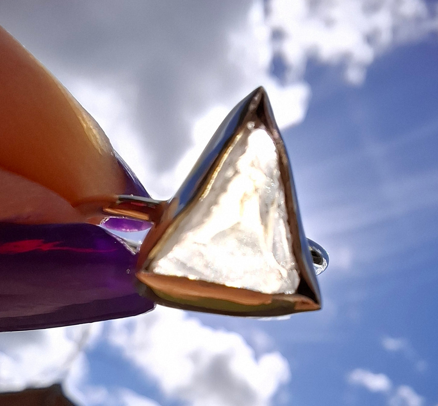 Libyan Desert Glass Ring, size large J/small K, 925 Silver, Tektite (Ref: LR11)