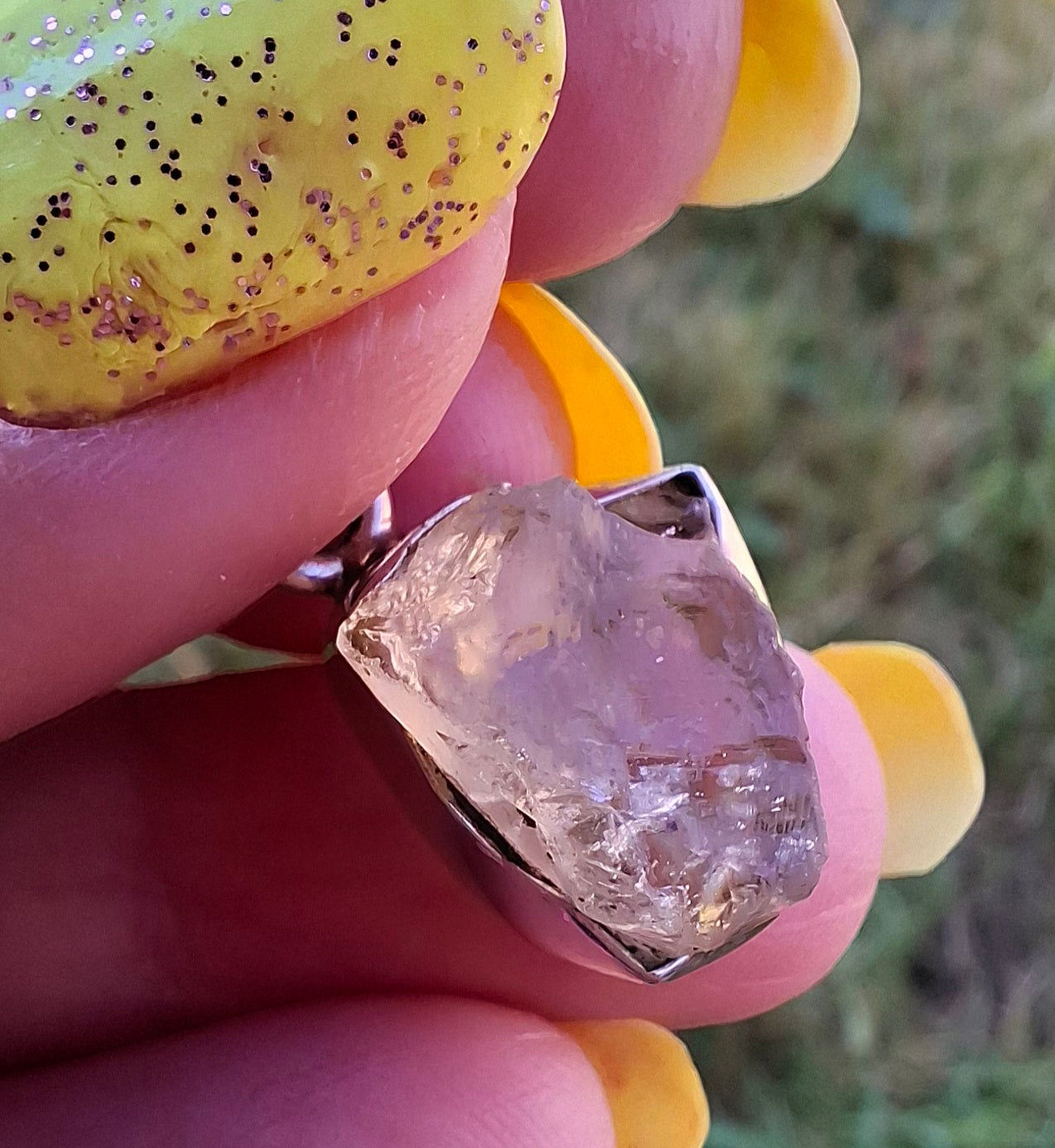 Libyan Desert Glass Pendant, 925 Silver, Tektite (Ref: LP107)