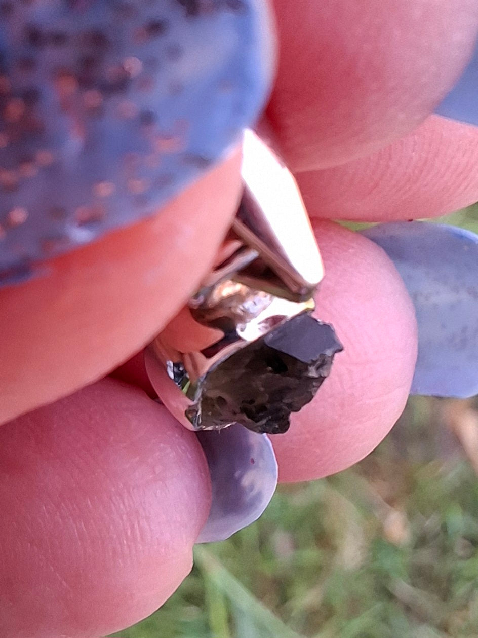 Moldavite Pendant, 925 Silver, Tektite (Ref: P39)