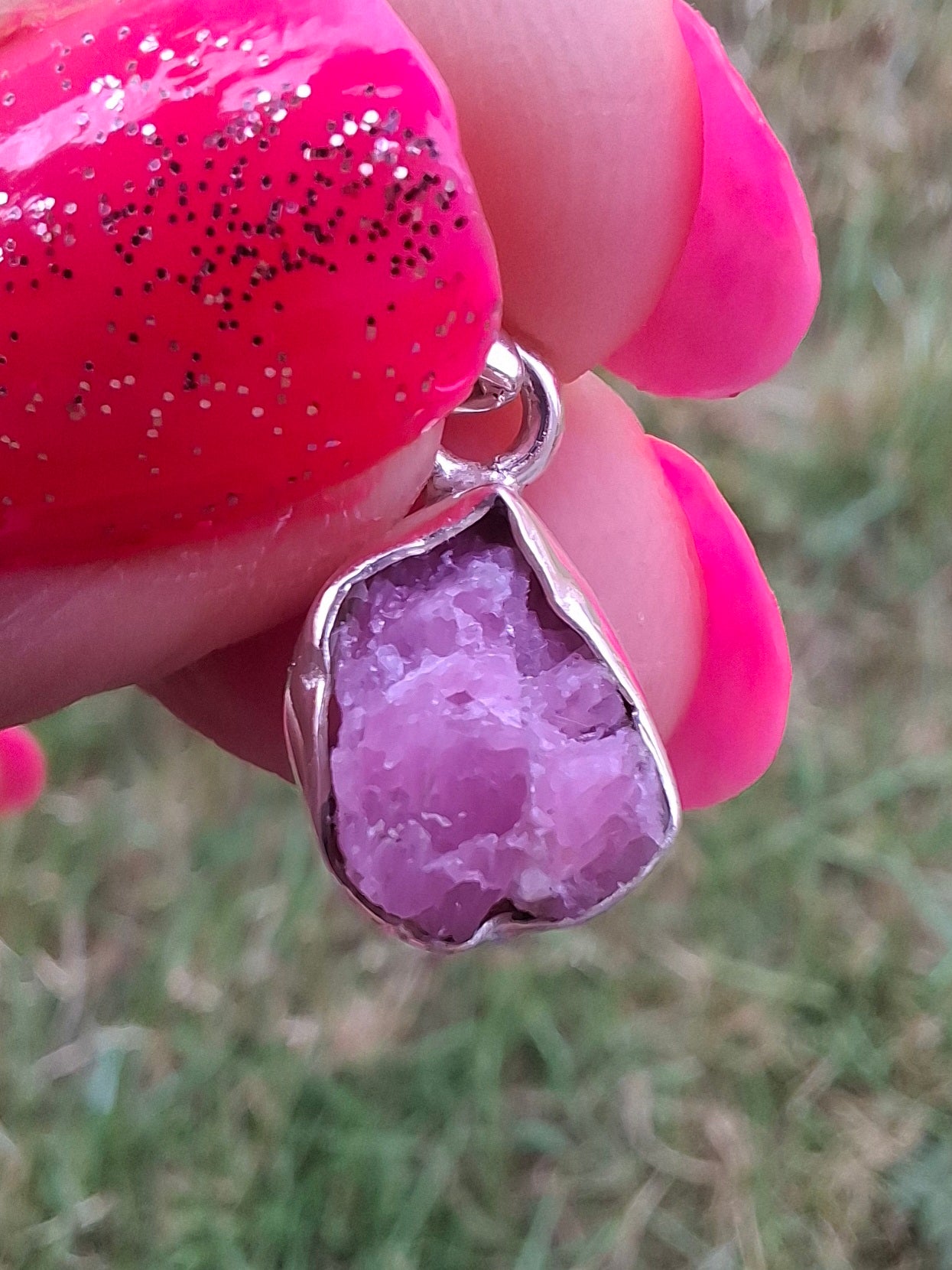Pink Tourmaline Pendant, 925 Silver, Crystal (Ref: PT10)