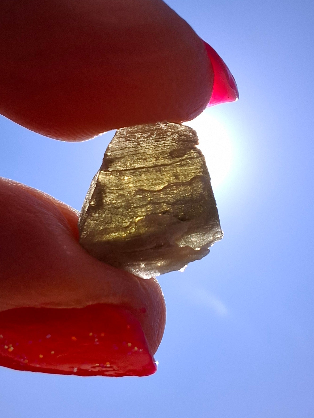 Moldavite Piece, SNOWFLAKE, FROSTED, BRUSNA, 1.05g, Tektite (Ref: 1490)
