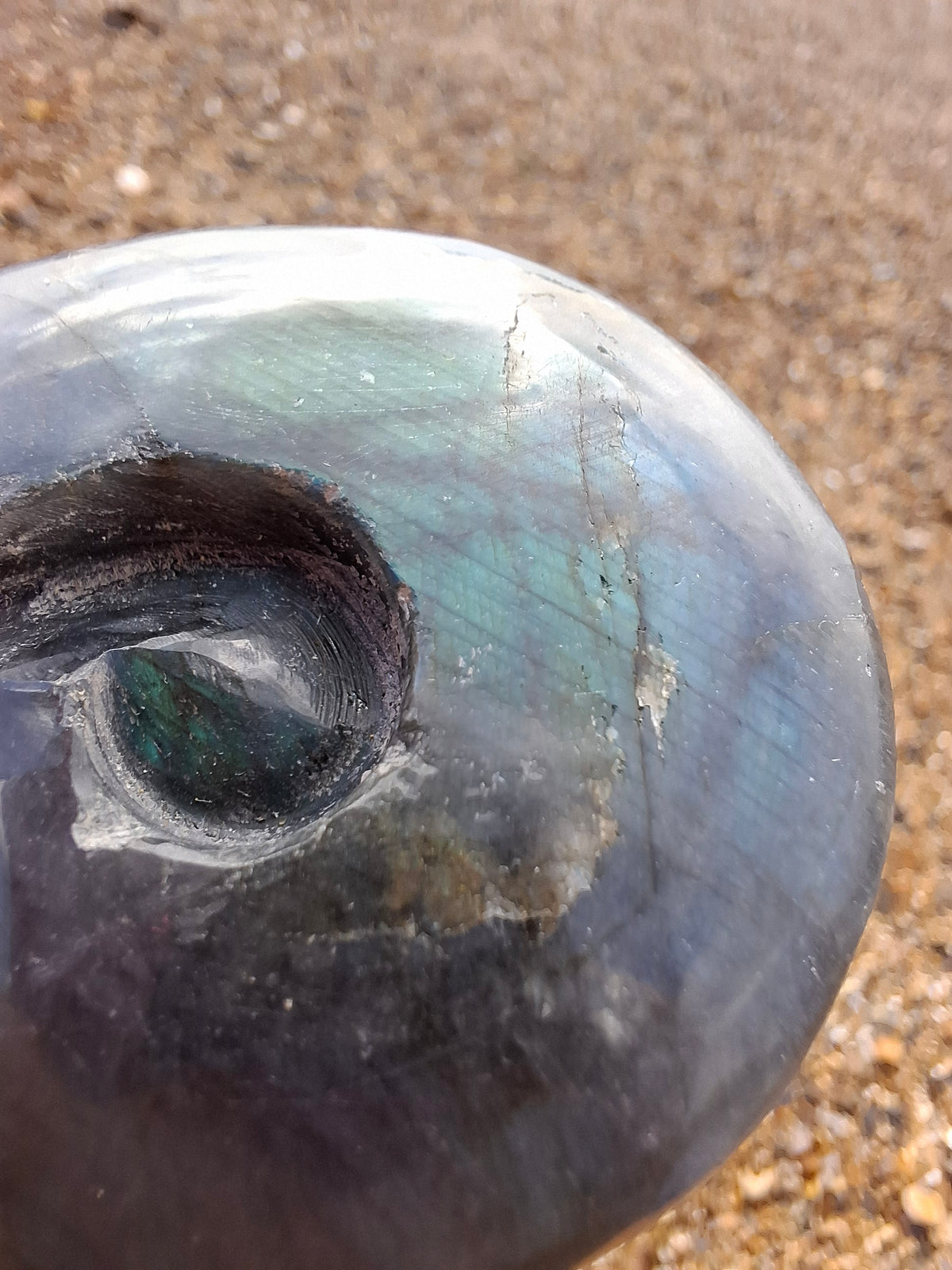 Labradorite Ammonite Carving, 111.66g, Crystal (Ref: laba3)