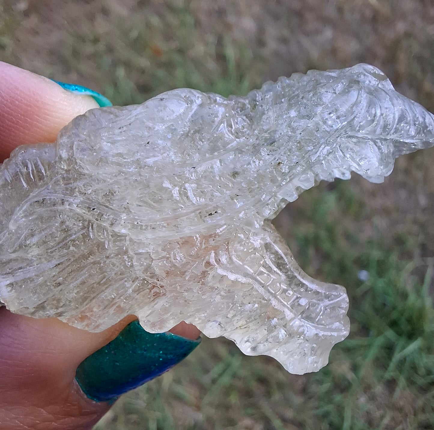 Libyan Desert Glass DRAGON HEAD carving, 22.42g, Tektite (Ref: Dragon 2)