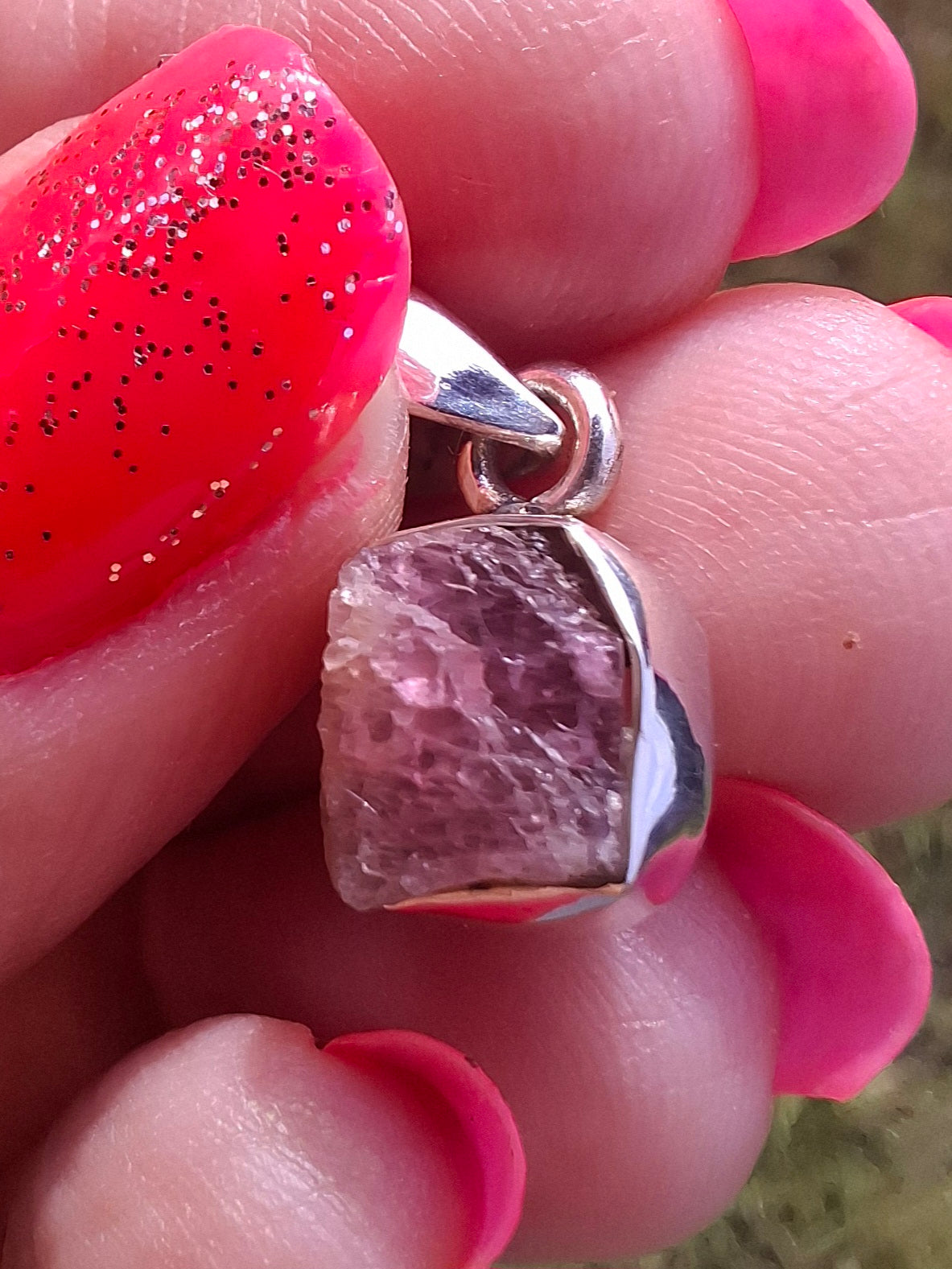 Pink Tourmaline Pendant, 925 Silver, Crystal (Ref: PT76)