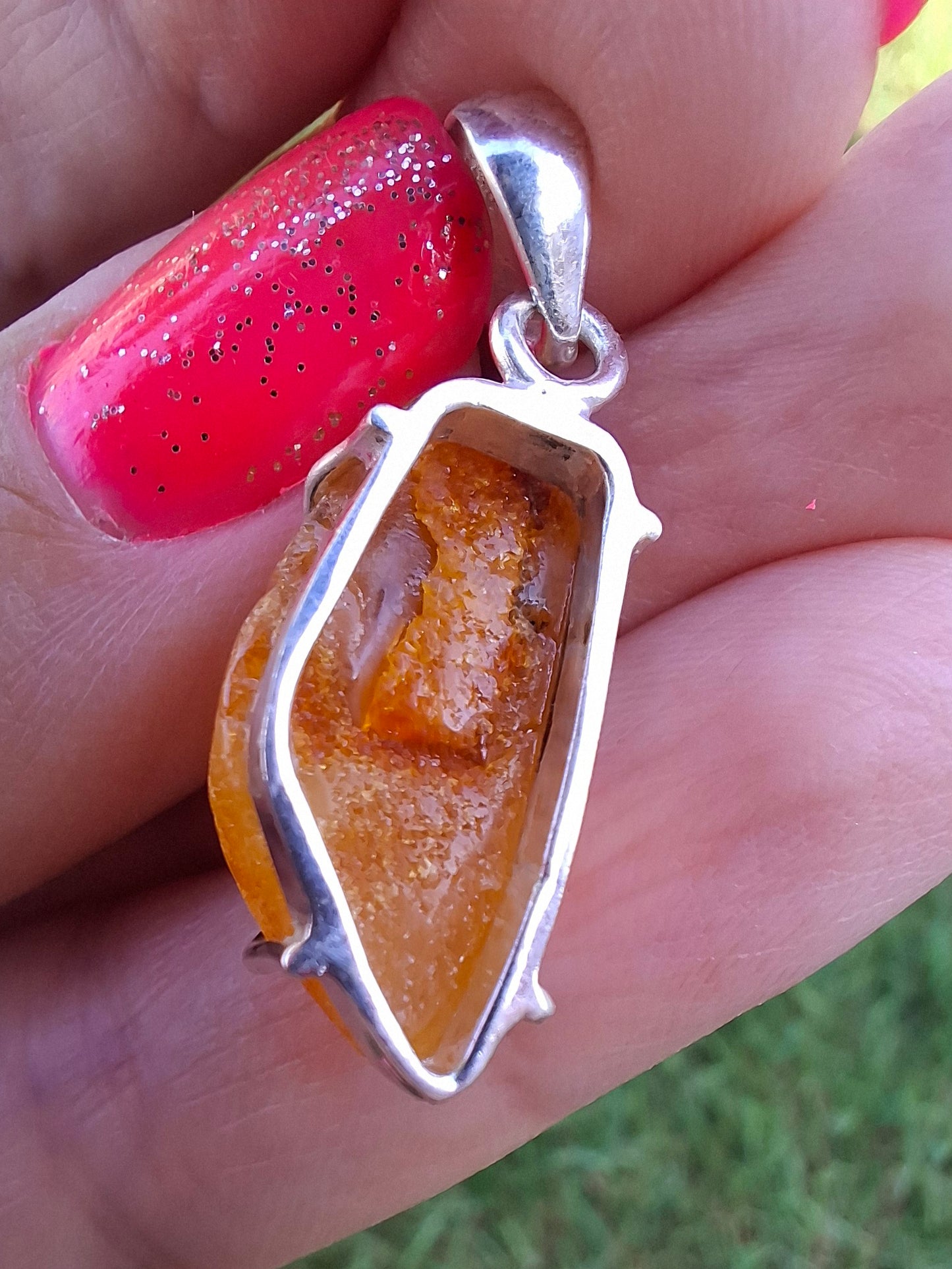 Baltic Amber Pendant, 925 Silver, Fossil (Ref: AP4)