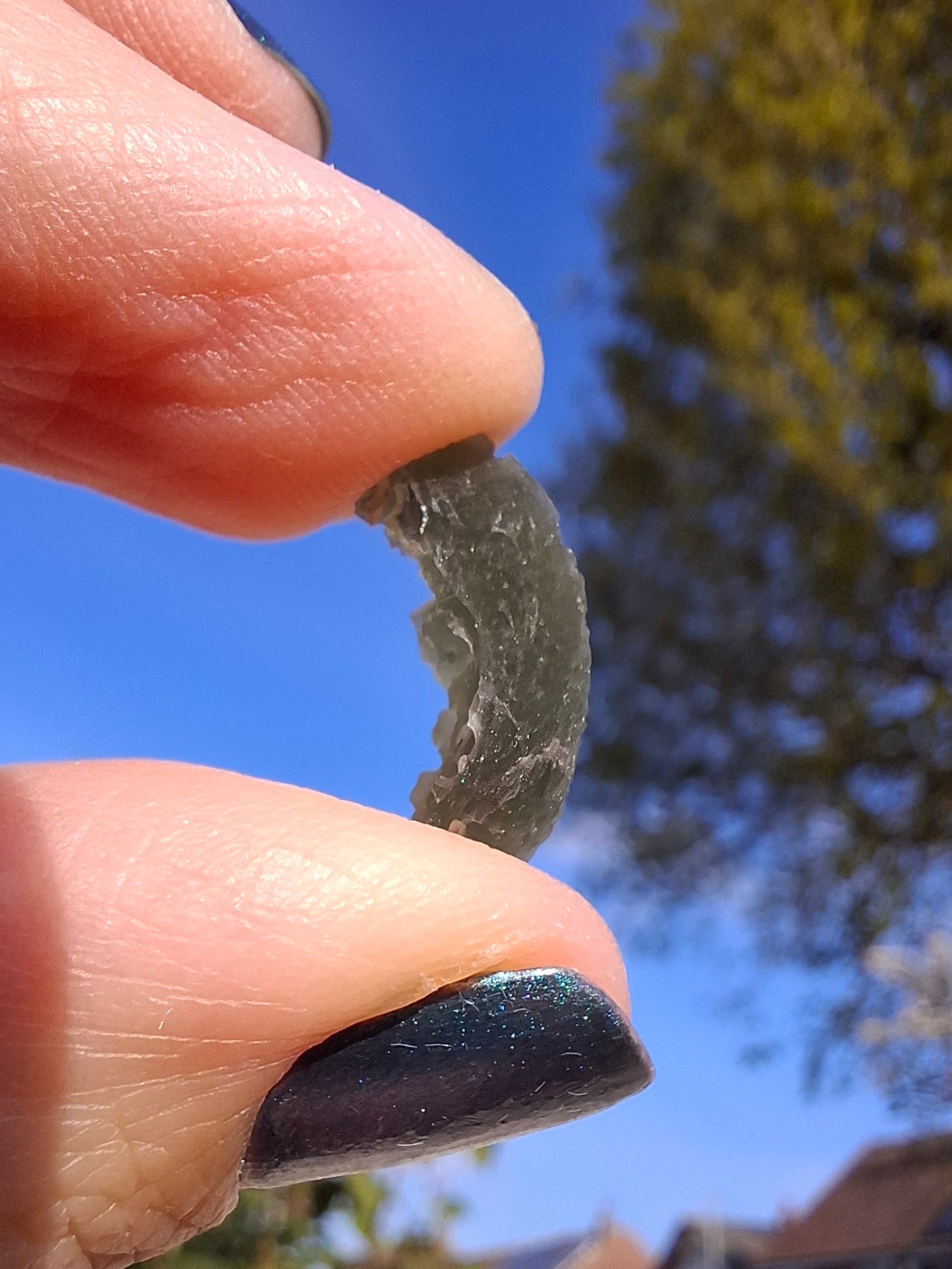 Moldavite Piece, 0.98g, Tektite (Ref: 1380)