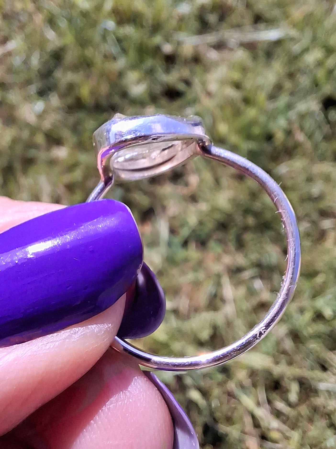 Libyan Desert Glass Ring, size large T, 925 Silver, Tektite (Ref: LR50)