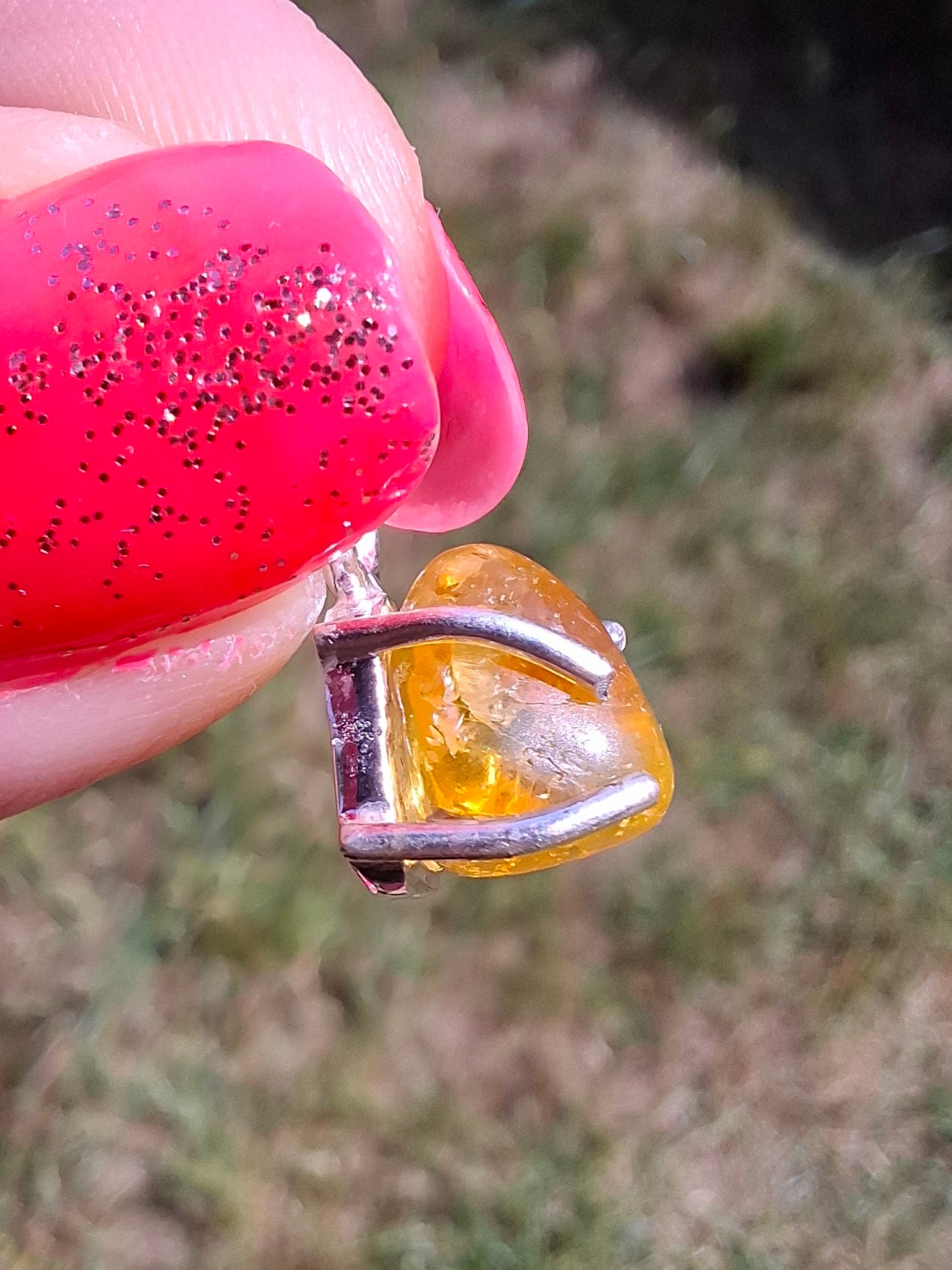 Baltic Amber Pendant, 925 Silver, Fossil (Ref: AP25)