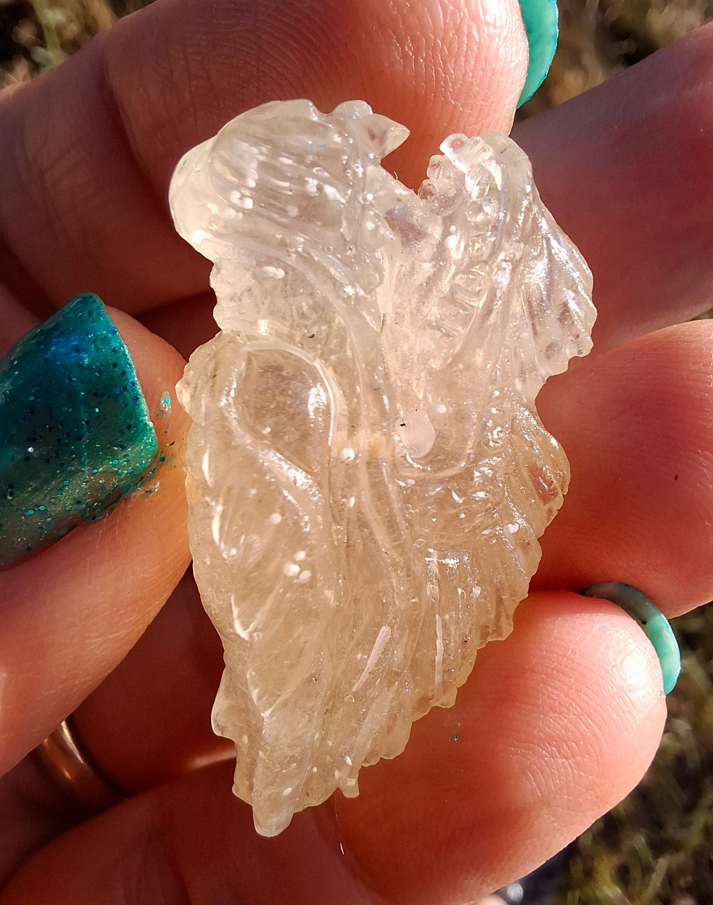 Libyan Desert Glass DRAGON HEAD carving, 9.66g, Tektite (Ref: Dragon 3)
