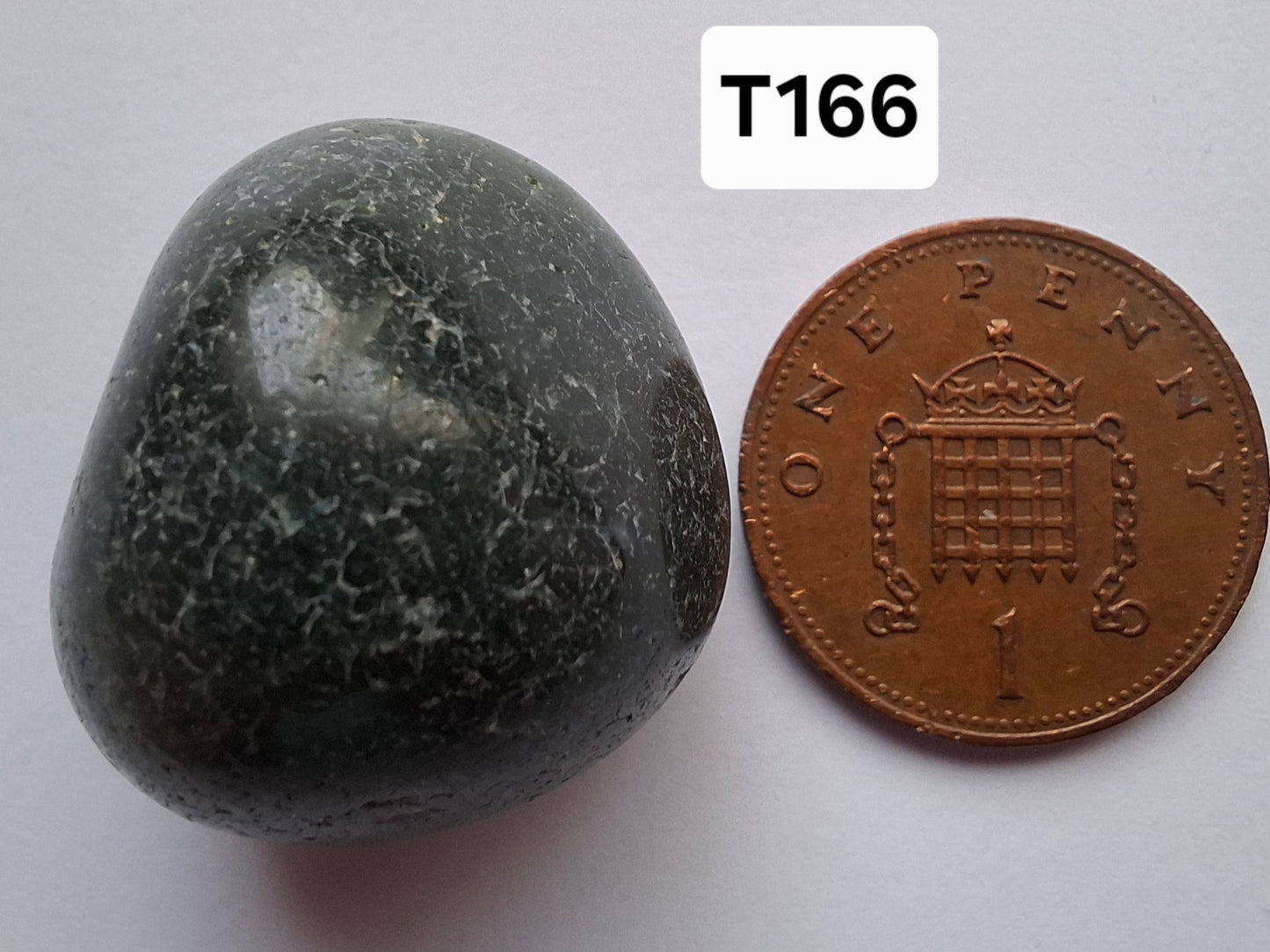 Green Moss Agate, Tumble Stone, Crystal (Ref: T166)