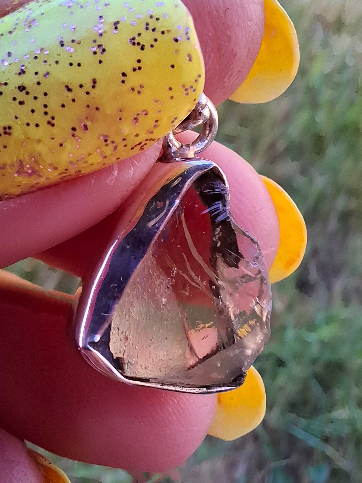Libyan Desert Glass Pendant, 925 Silver, Tektite (Ref: LP101)