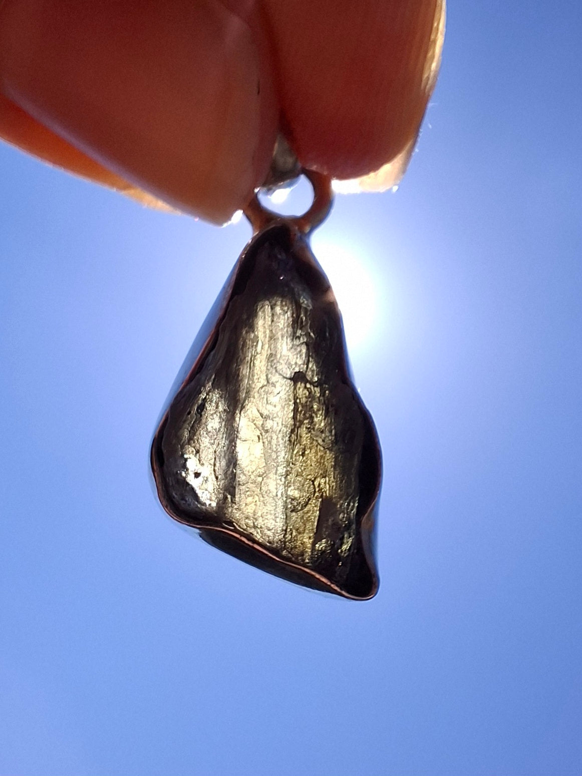 Moldavite Pendant, 925 Silver, Tektite (Ref: P8)