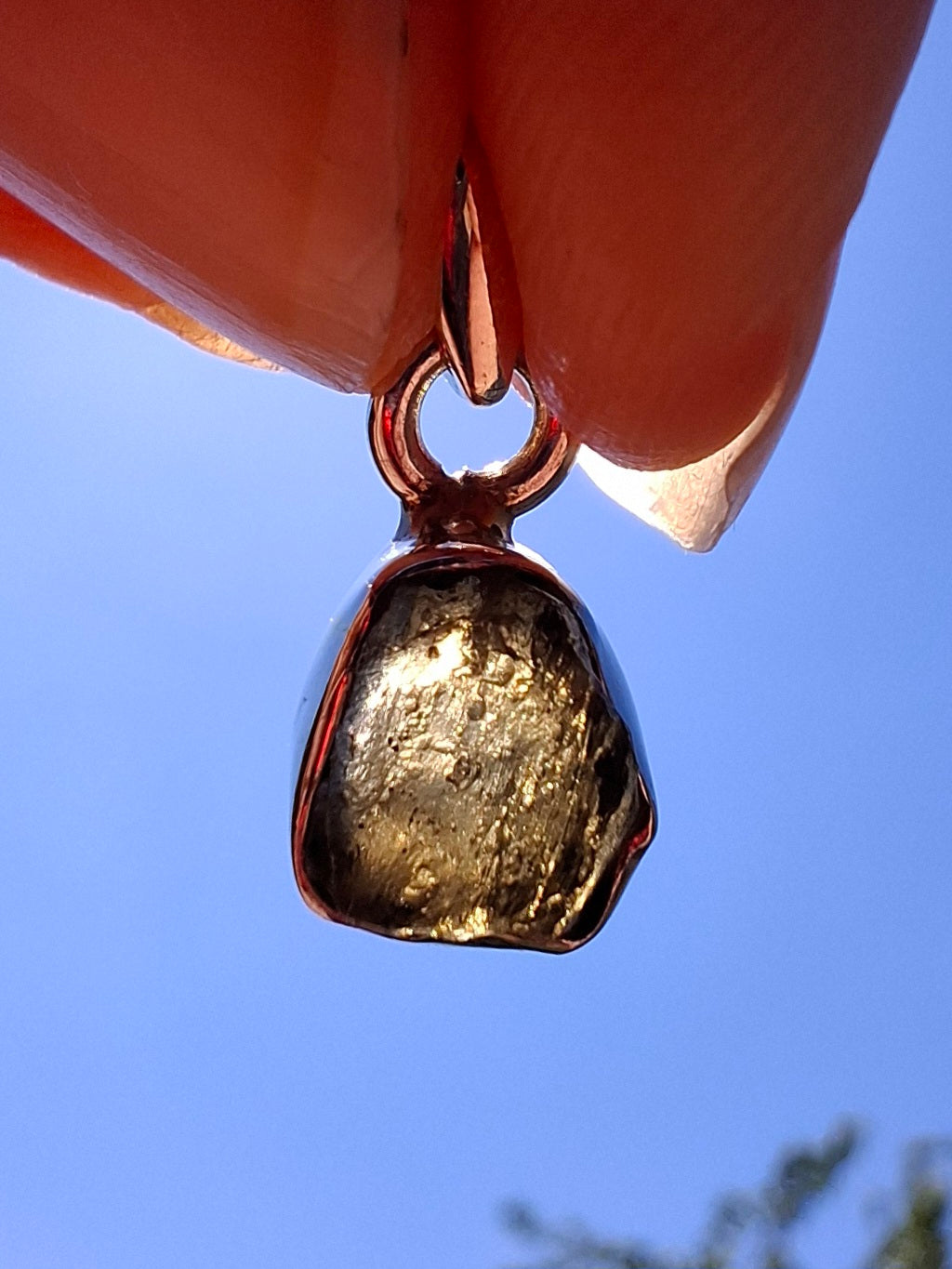 Moldavite Pendant, 925 Silver, Tektite (Ref: P56)