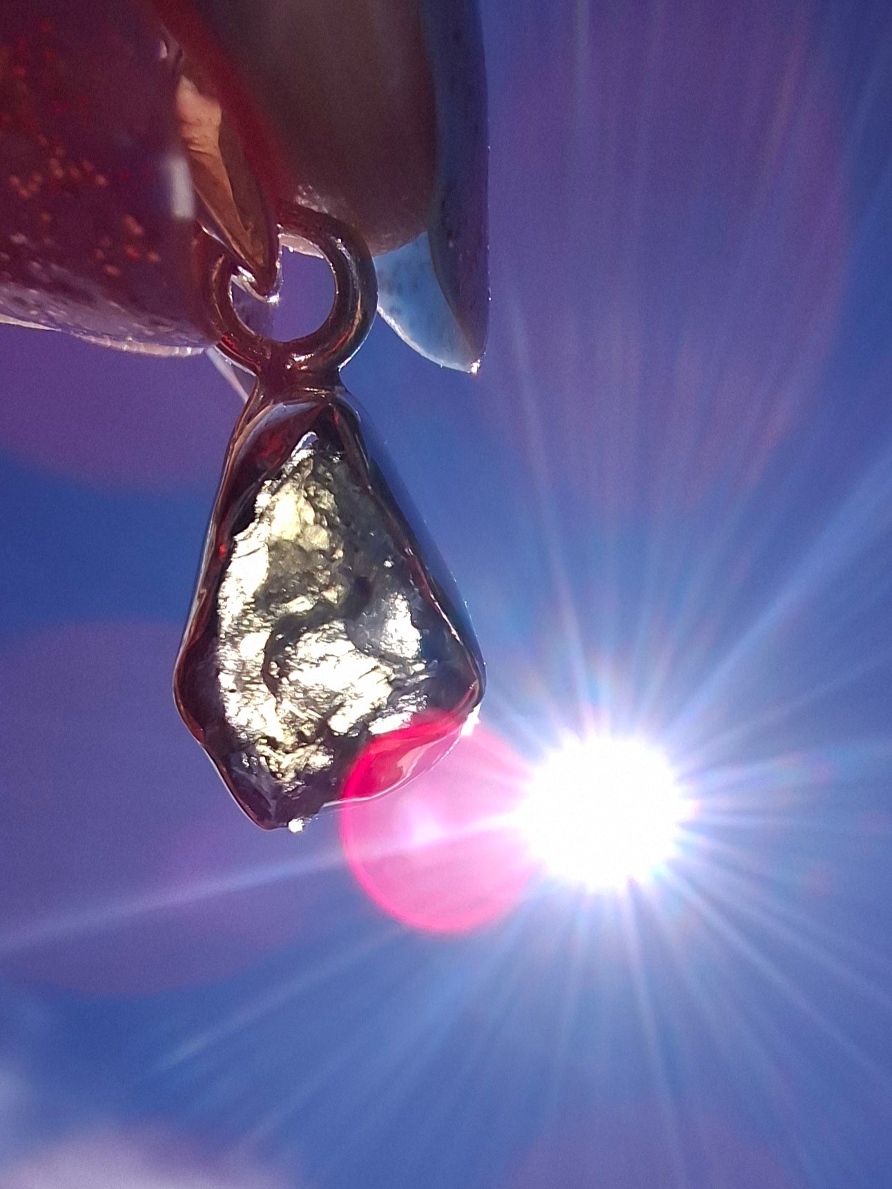 Moldavite Pendant, 925 Silver, Tektite (Ref: P65)