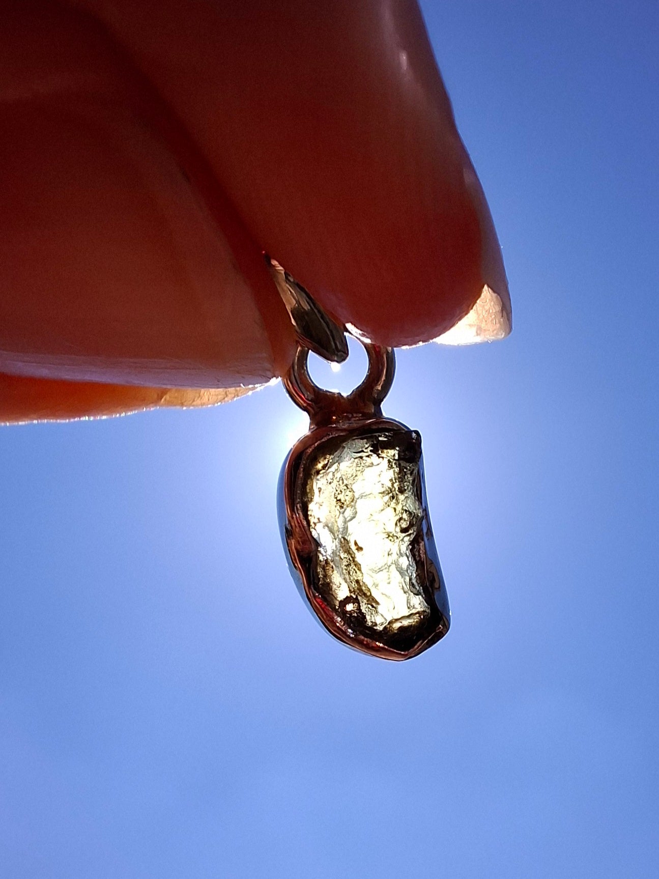 Moldavite Pendant, 925 Silver, Tektite (Ref: P39)