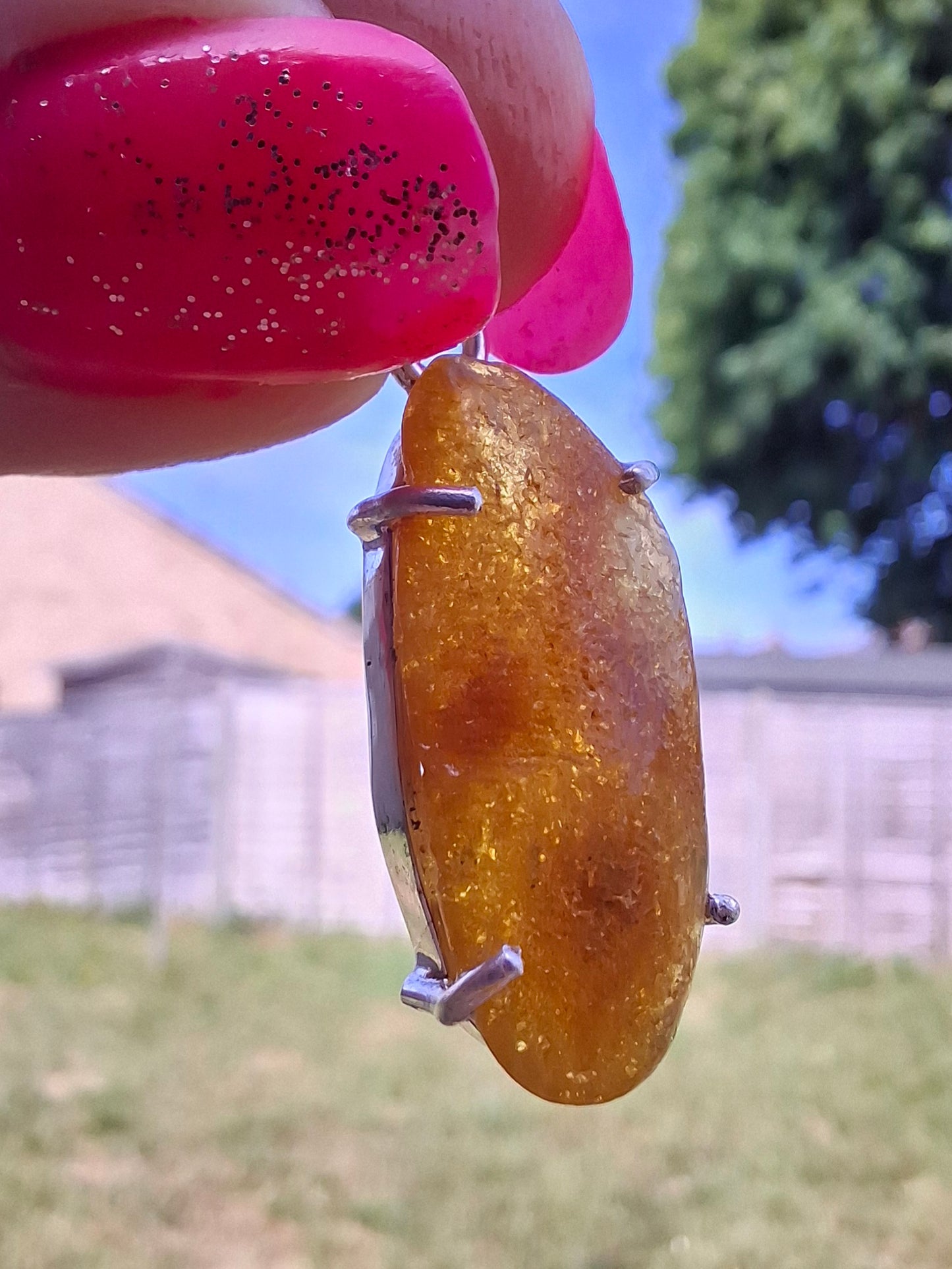 Baltic Amber Pendant, 925 Silver, Fossil (Ref: AP12)