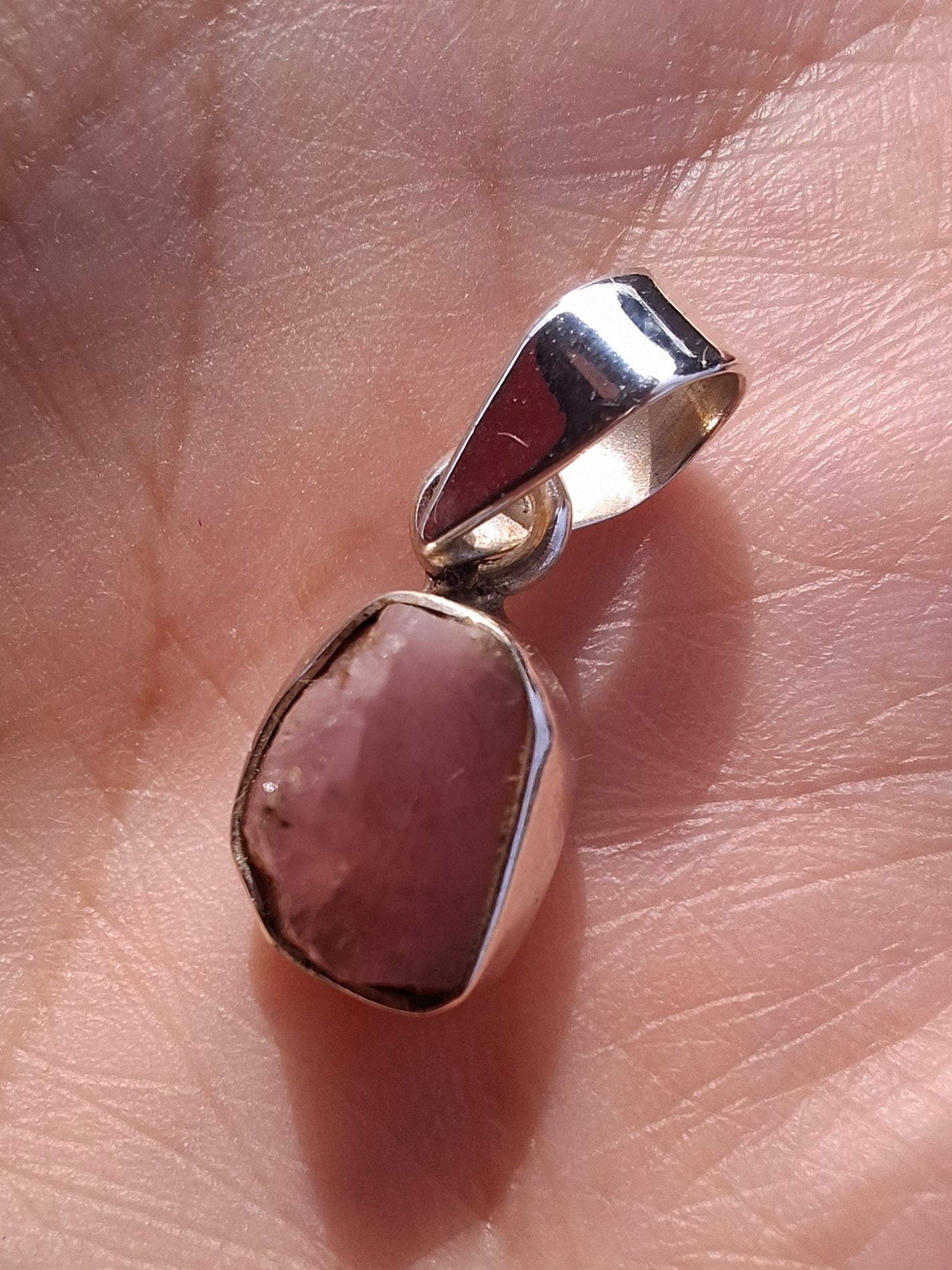 Pink Tourmaline Pendant, 925 Silver, Crystal (Ref: PT90)