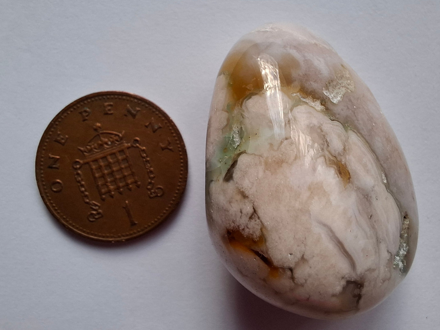 Flower Agate, Tumble Stone, Crystal (Ref: T74)