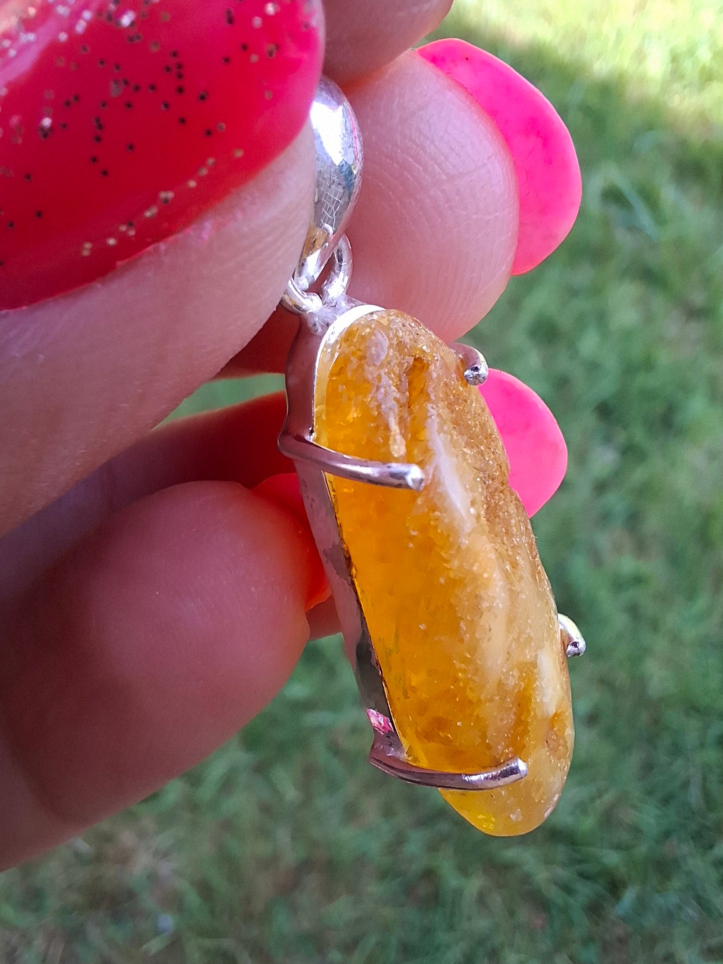 Baltic Amber Pendant, 925 Silver, Fossil (Ref: AP2)