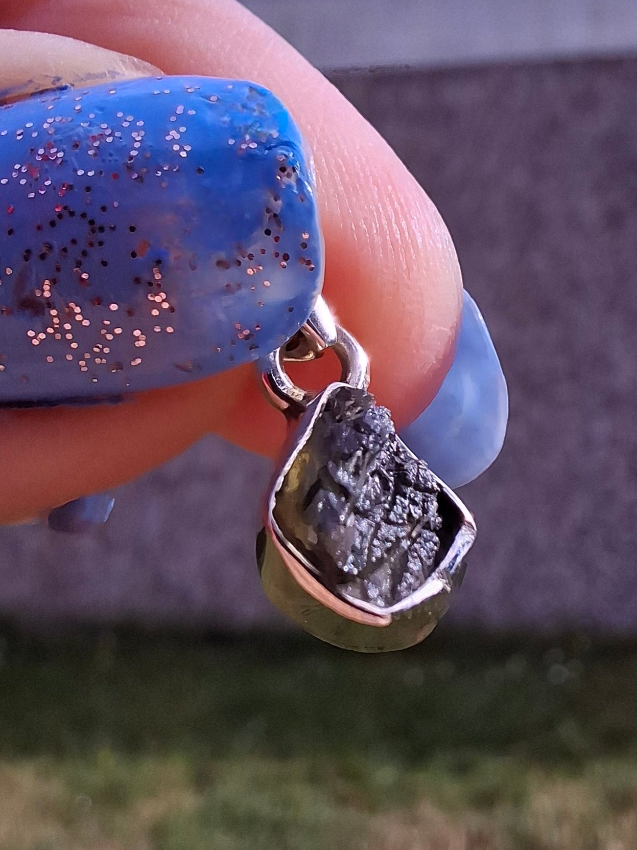 Moldavite Pendant, 925 Silver, Tektite (Ref: P29)