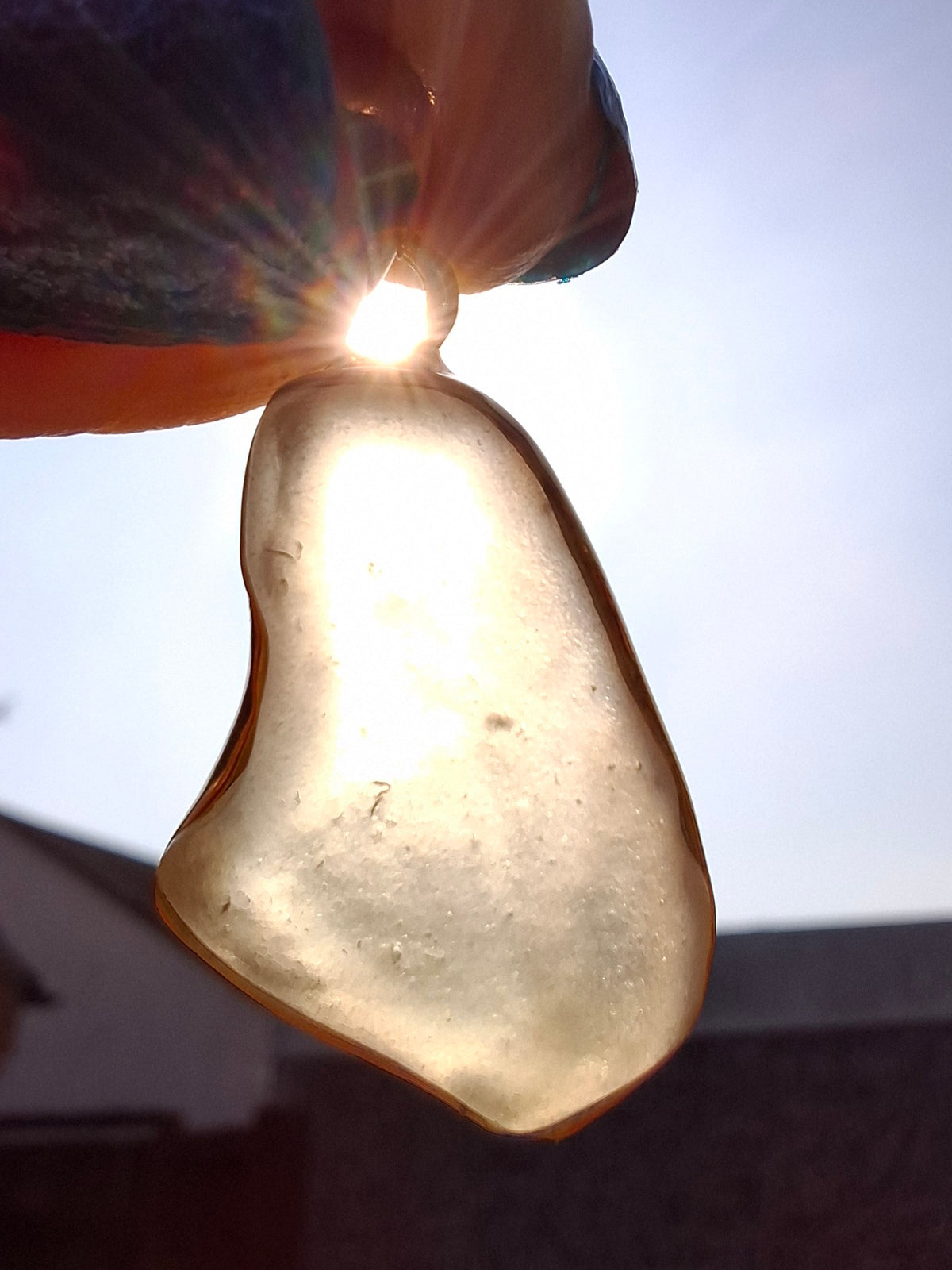 Libyan Desert Glass Pendant, 14K GOLD Plated, Tektite (Ref: LP120)