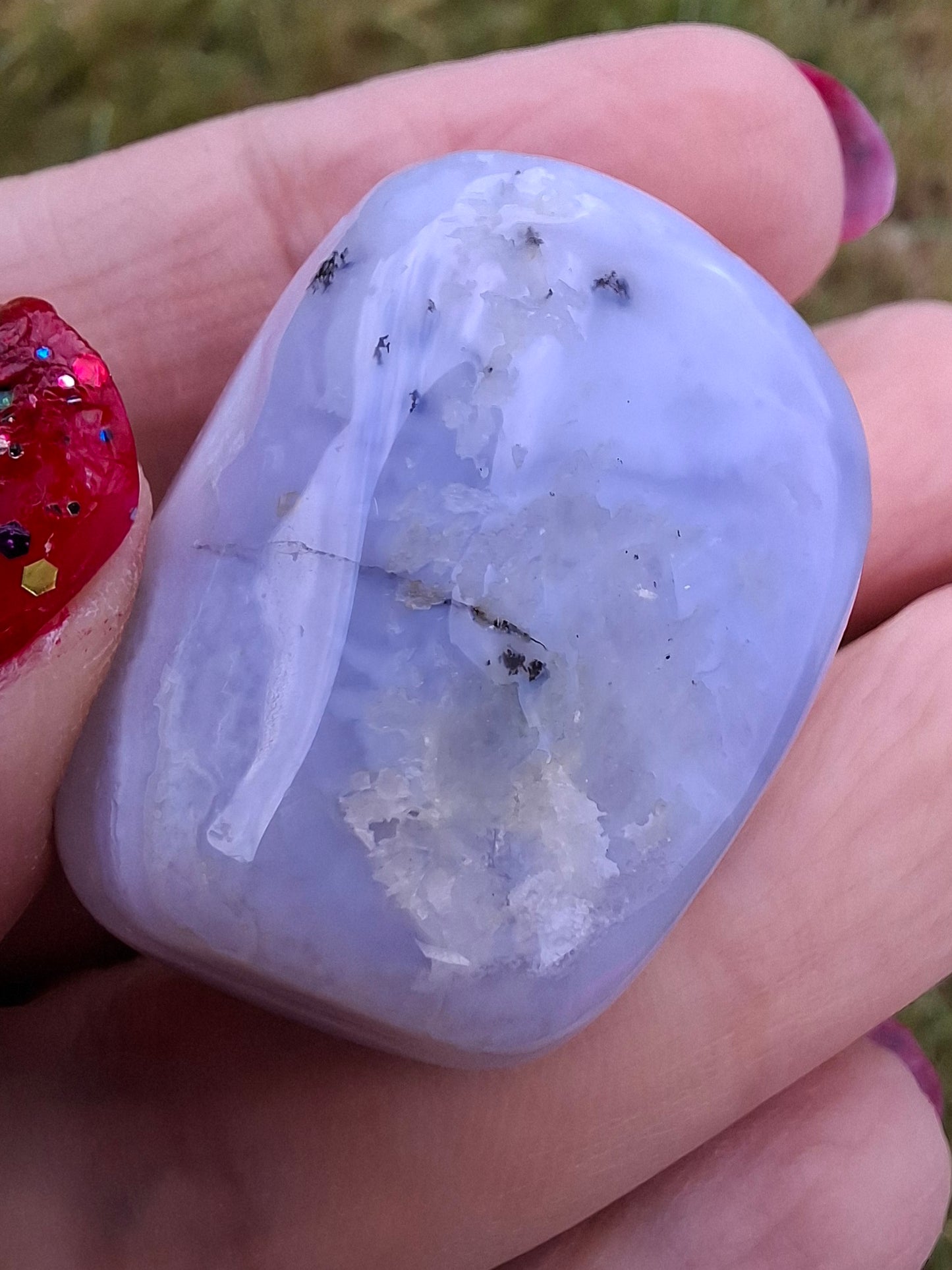Blue Lace Agate, Tumble Stone, Crystal (Ref: T142)
