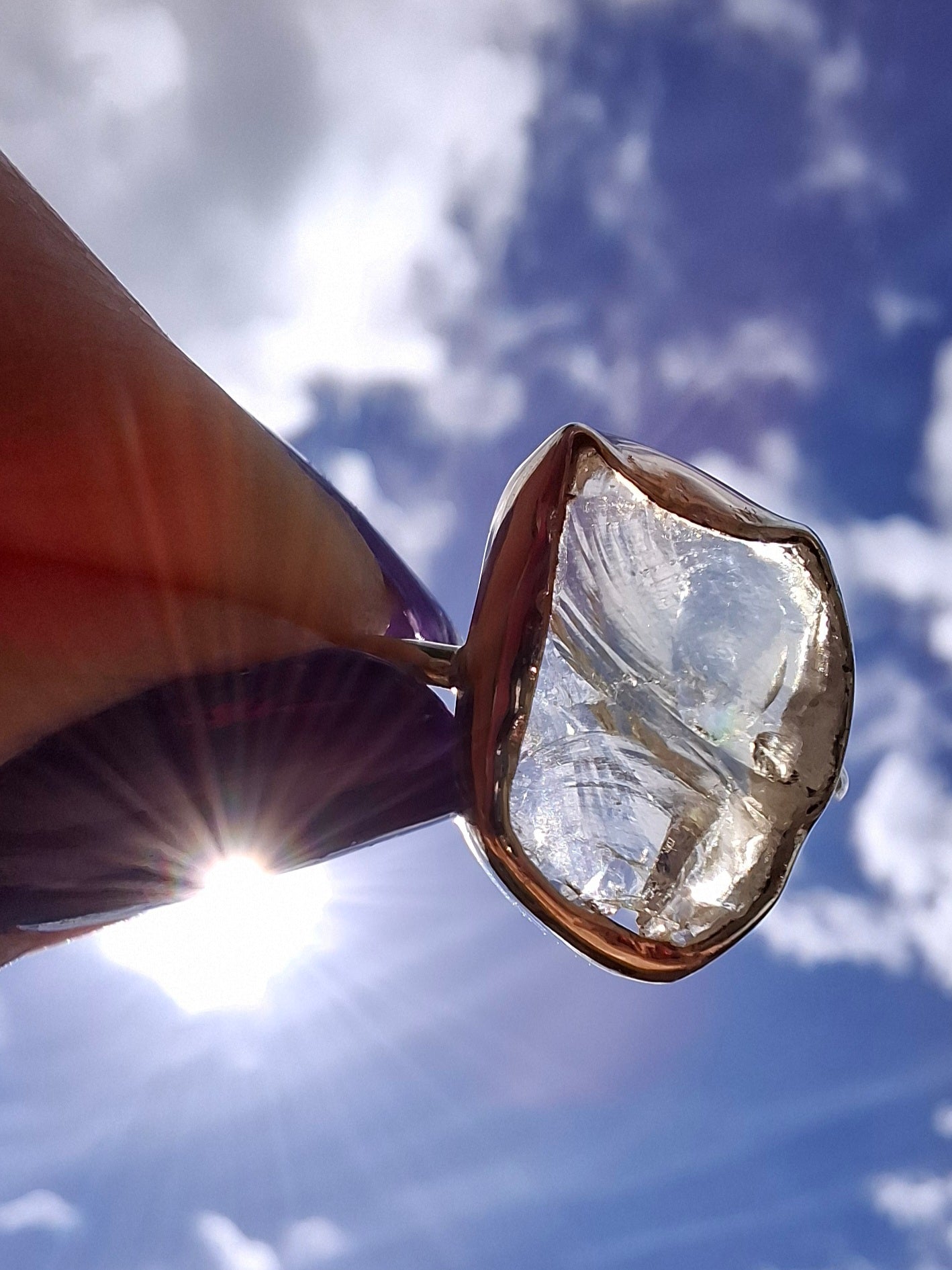 Libyan Desert Glass Ring, size large P, 925 Silver, Tektite (Ref: LR29)