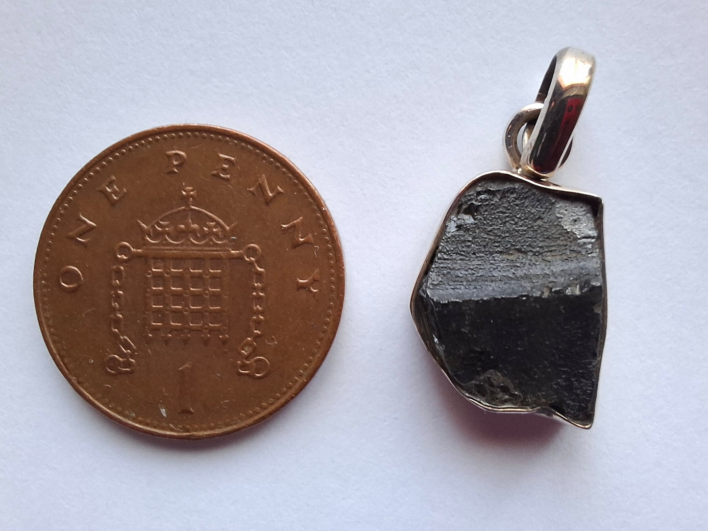 Moldavite Pendant, 925 Silver, Tektite (Ref: P2)