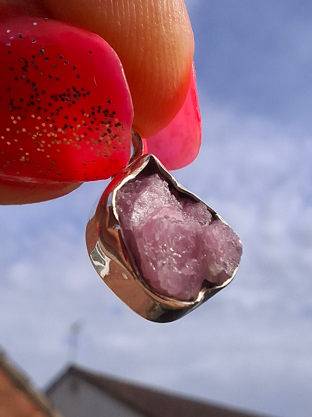 Pink Tourmaline Pendant, 925 Silver, Crystal (Ref: PT10)