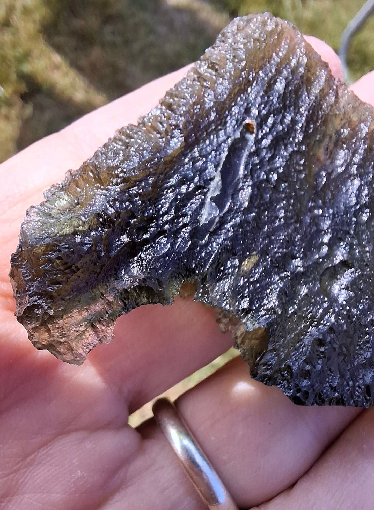 Moldavite Piece, ANGEL CHIME, CHLUM MAROUSKOVO POLE, 23.61g, Tektite (Ref: 1165)