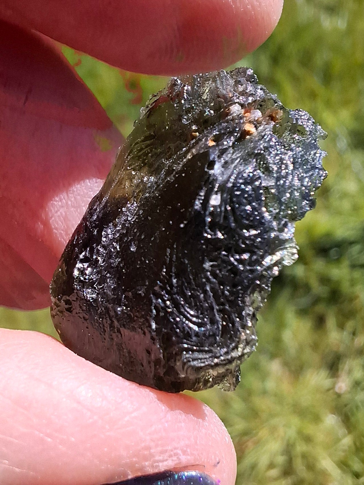 Moldavite Piece, NESMEN, 5.46g, Tektite (Ref: 1373)