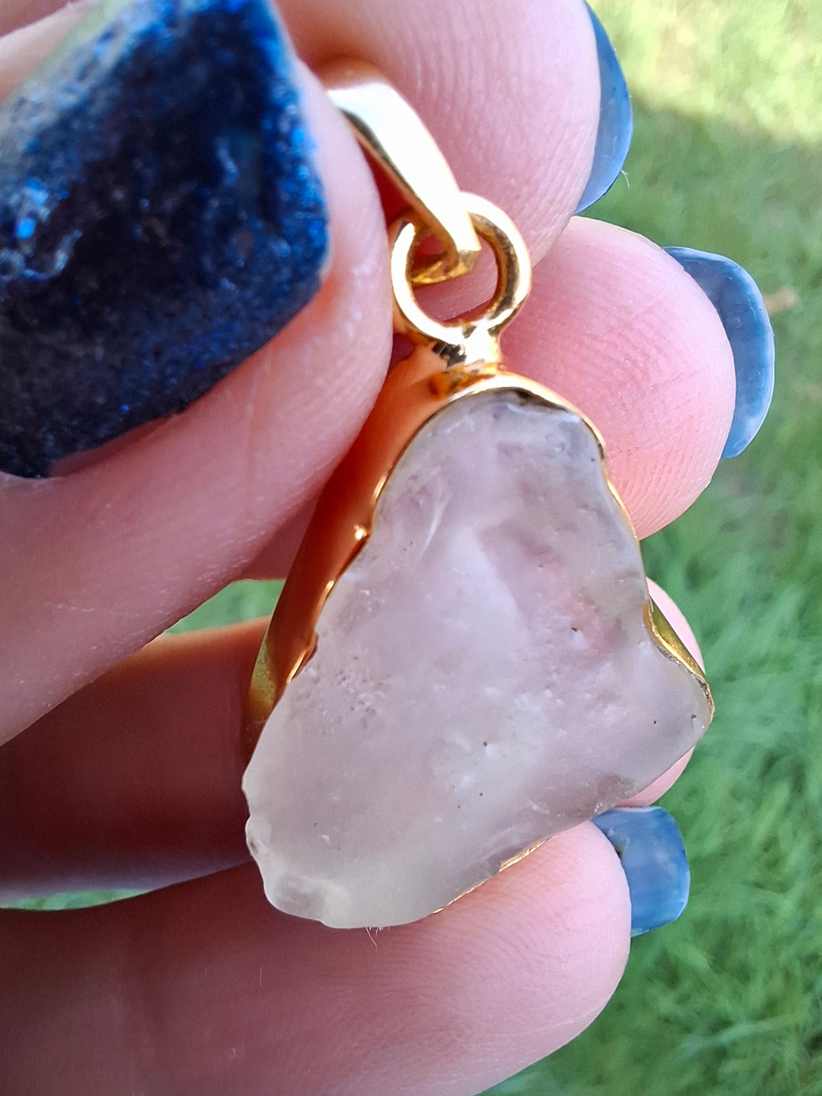 Libyan Desert Glass Pendant, 14K GOLD Plated, Tektite (Ref: LP121)