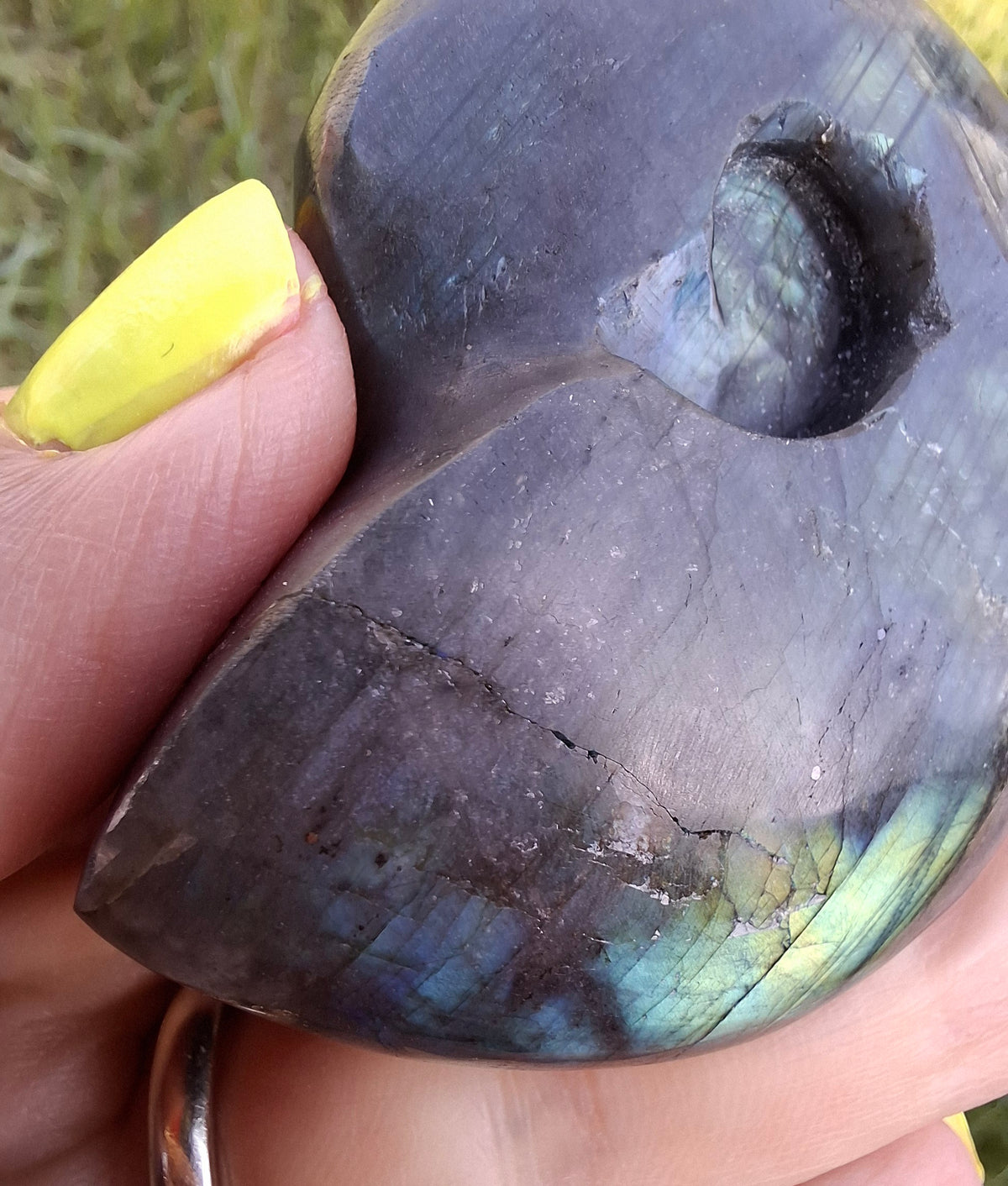 Labradorite Ammonite Carving, 111.66g, Crystal (Ref: laba3)