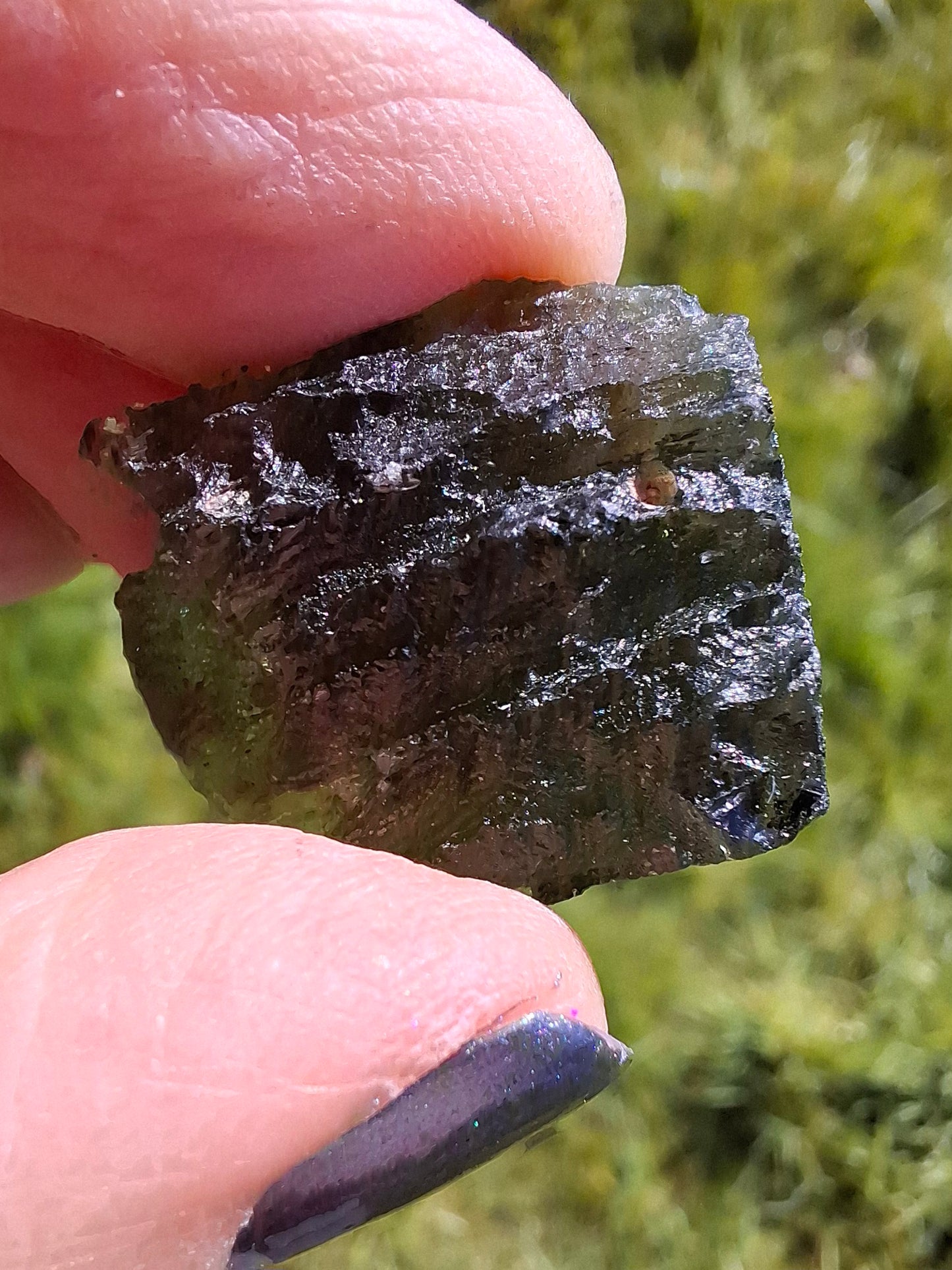 Moldavite Piece, NESMEN, 6.92g, Tektite (Ref: 1375)