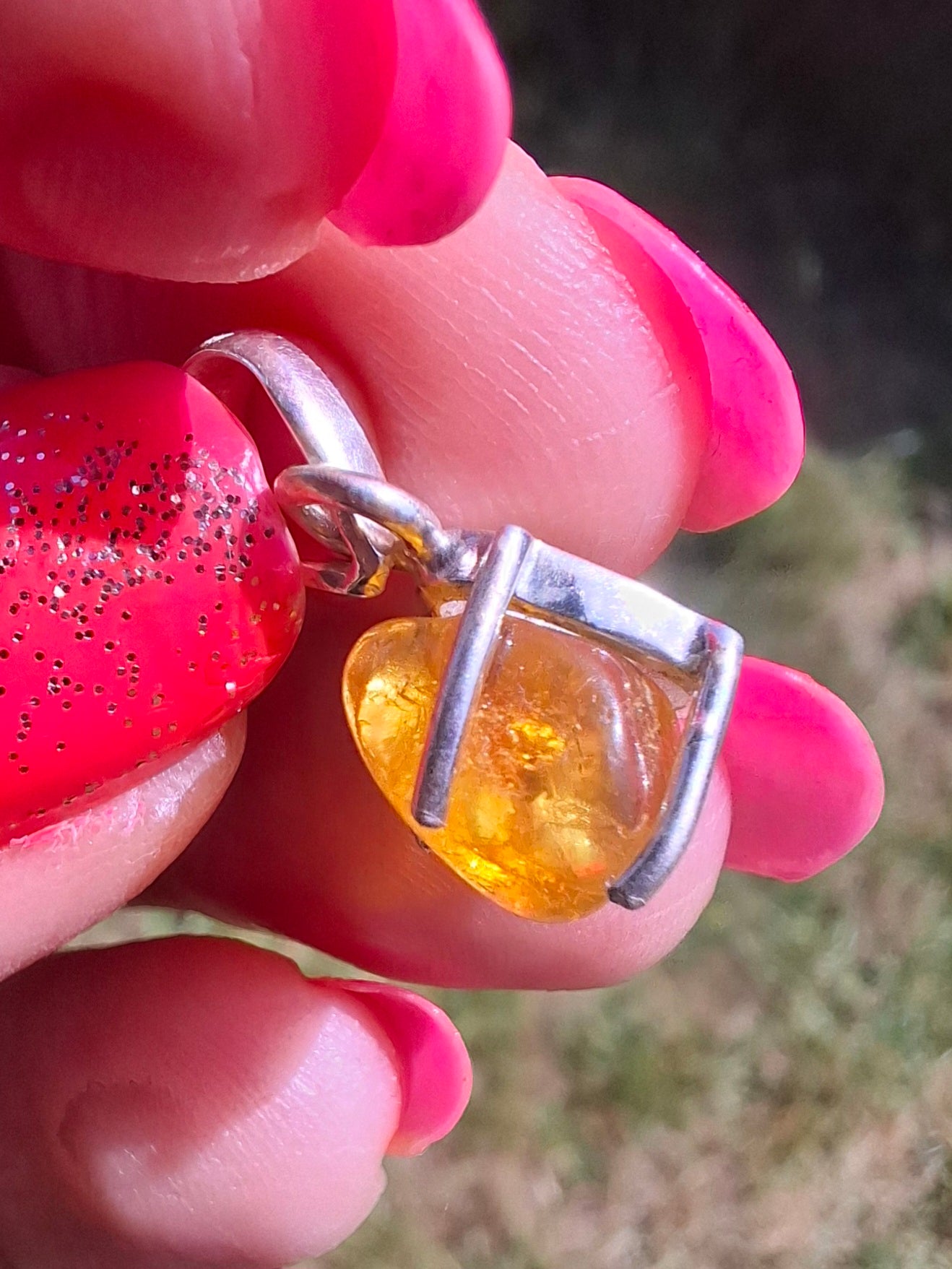 Baltic Amber Pendant, 925 Silver, Fossil (Ref: AP25)