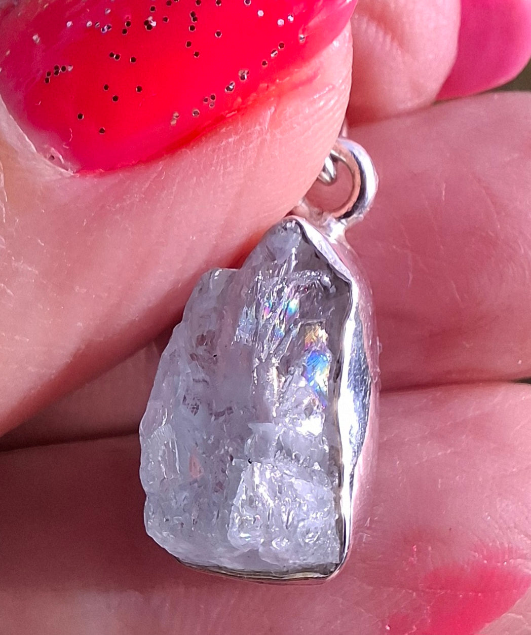 Aquamarine Pendant, 925 Silver, Crystal 🌈 (Ref: AQ4)