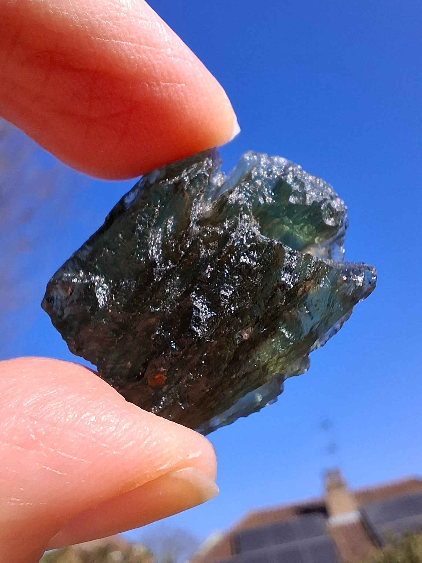 Moldavite Piece, NESMEN, 6.92g, Tektite (Ref: 1375)