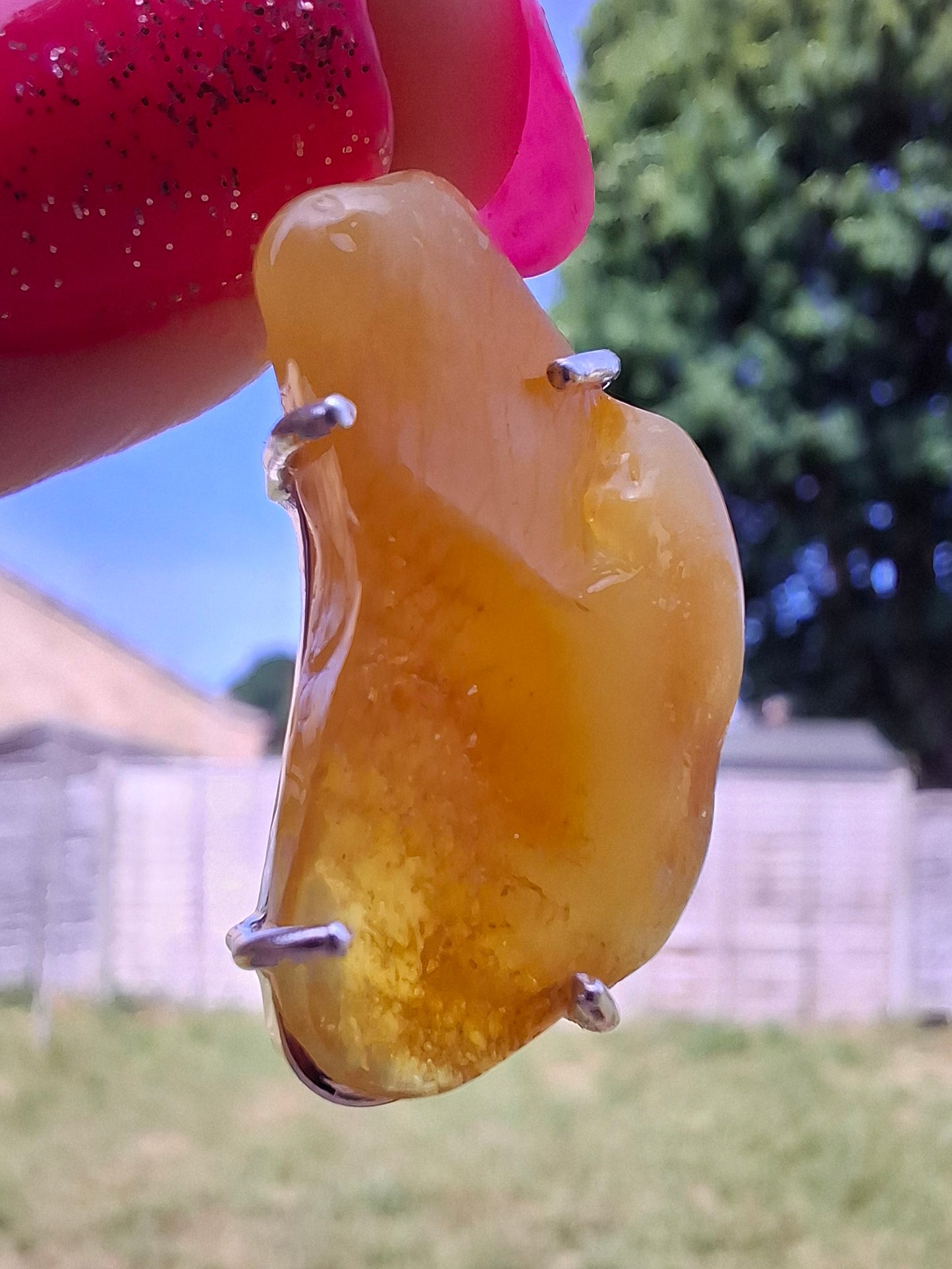 Baltic Amber Pendant, 925 Silver, Fossil (Ref: AP7)