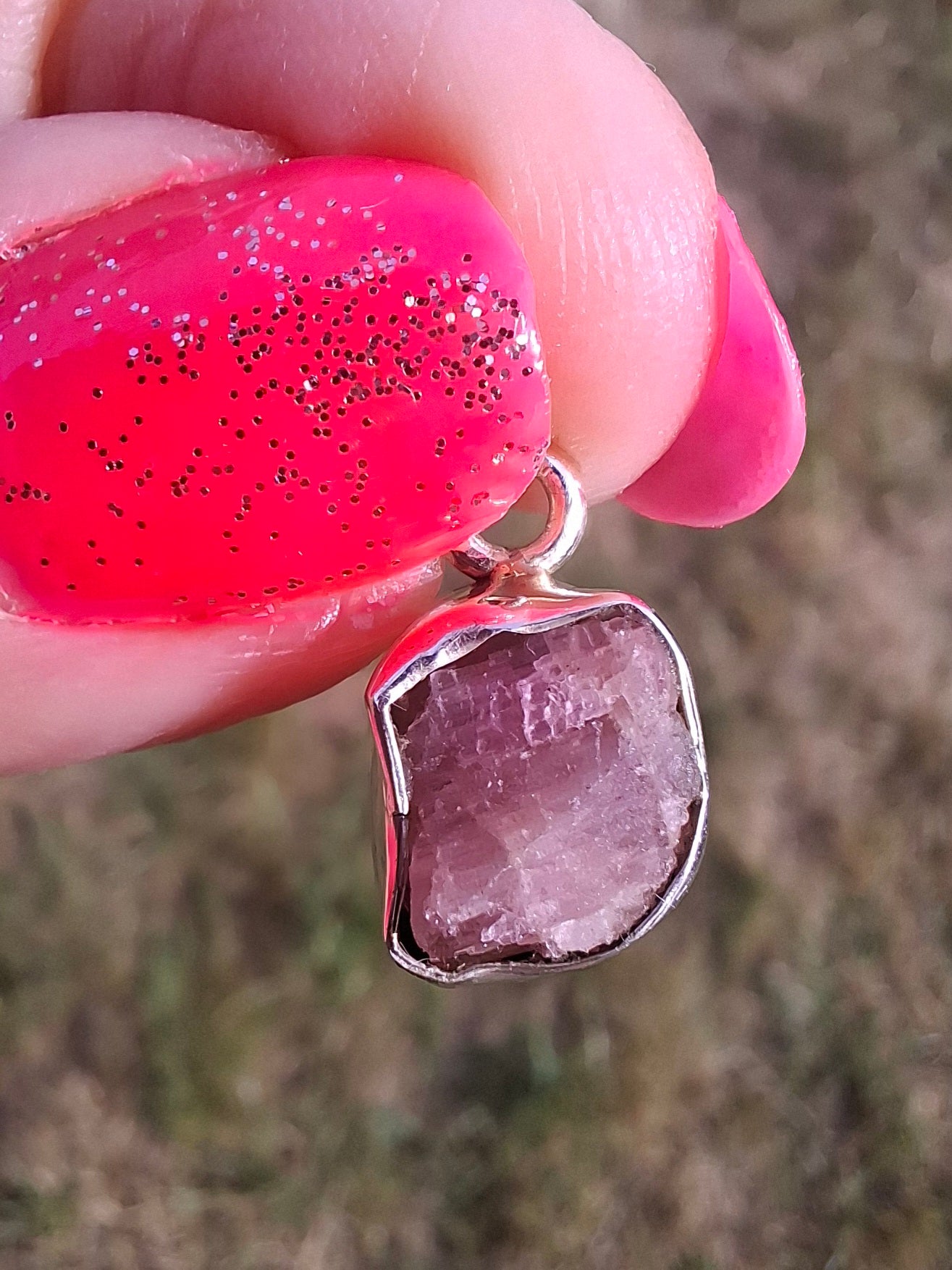 Pink Tourmaline Pendant, 925 Silver, Crystal (Ref: PT82)