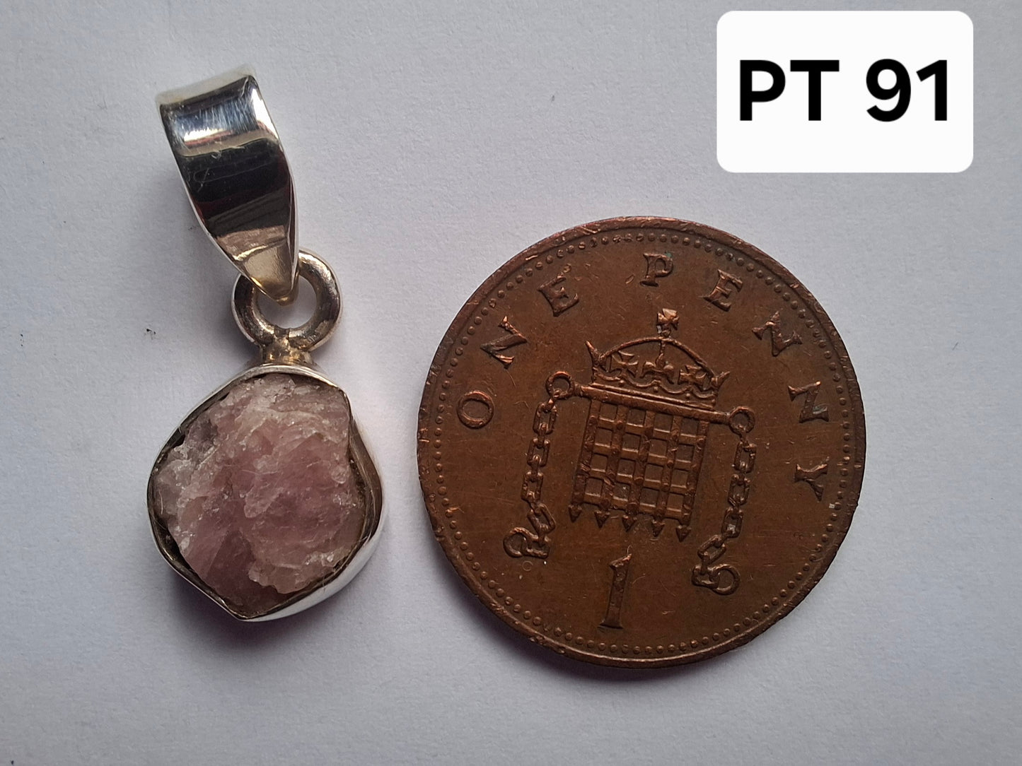 Pink Tourmaline Pendant, 925 Silver, Crystal (Ref: PT91)