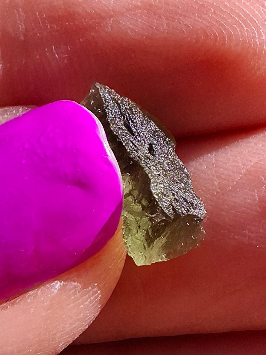 Moldavite small Piece, 0.39g, Tektite (Ref: 1431)