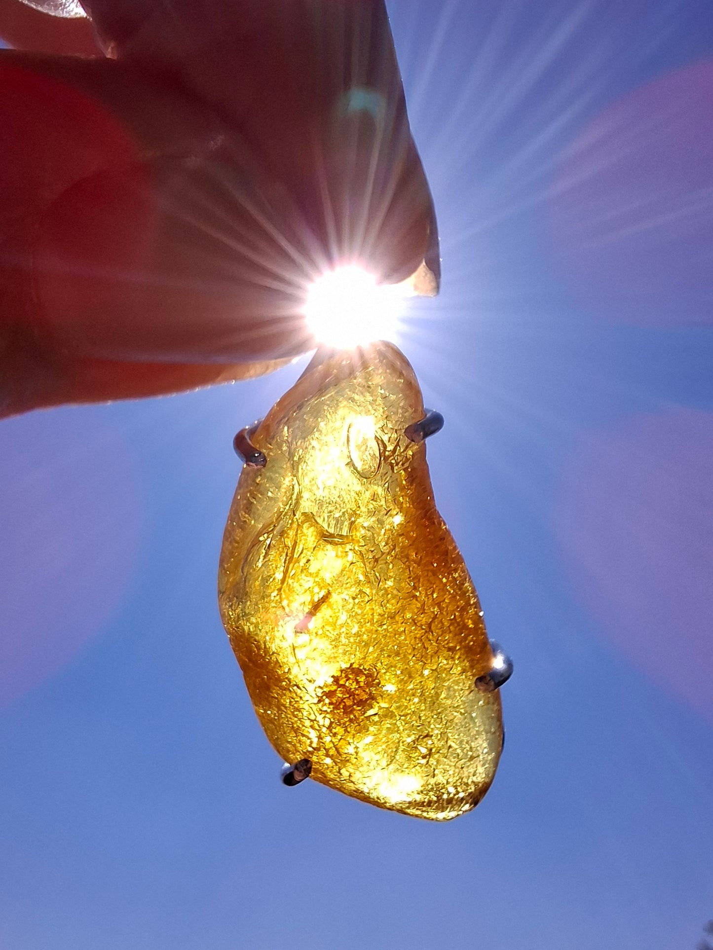 Baltic Amber Pendant, 925 Silver, Fossil (Ref: AP14)