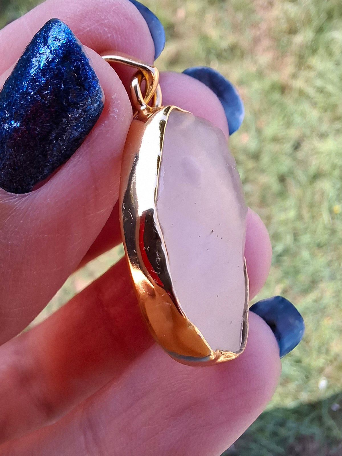 Libyan Desert Glass Pendant, 14K GOLD Plated, Tektite (Ref: LP114)