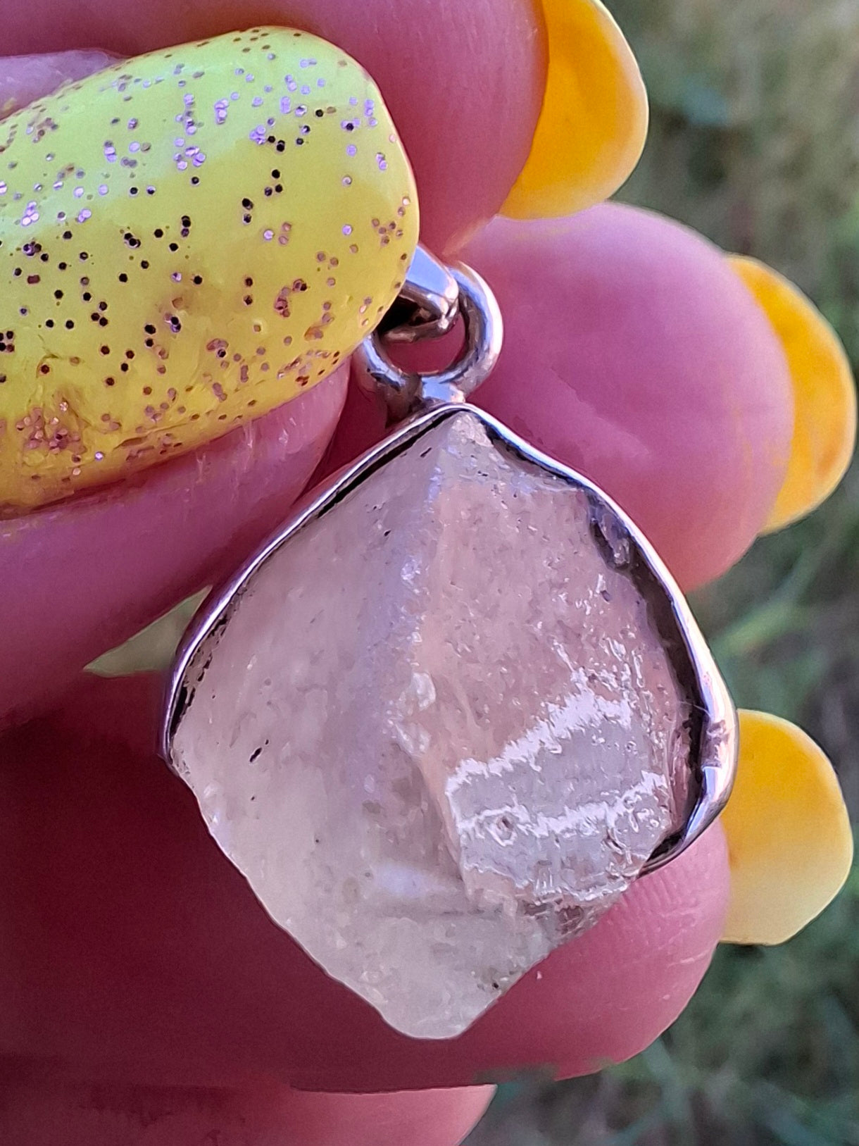 Libyan Desert Glass Pendant, 925 Silver, Tektite (Ref: LP104)