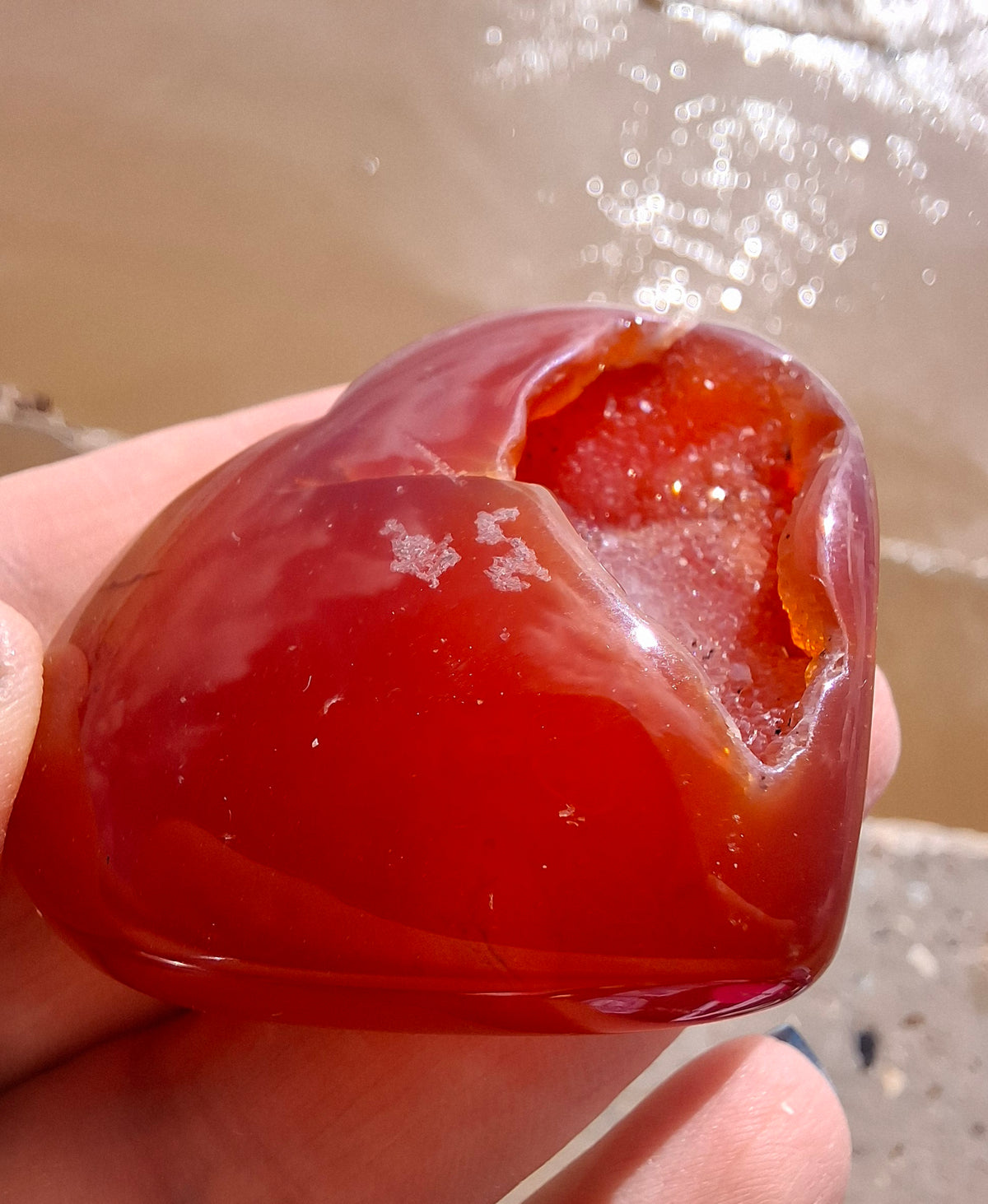 Druzy Carnelian Heart, Crystal (Ref:DCH2)
