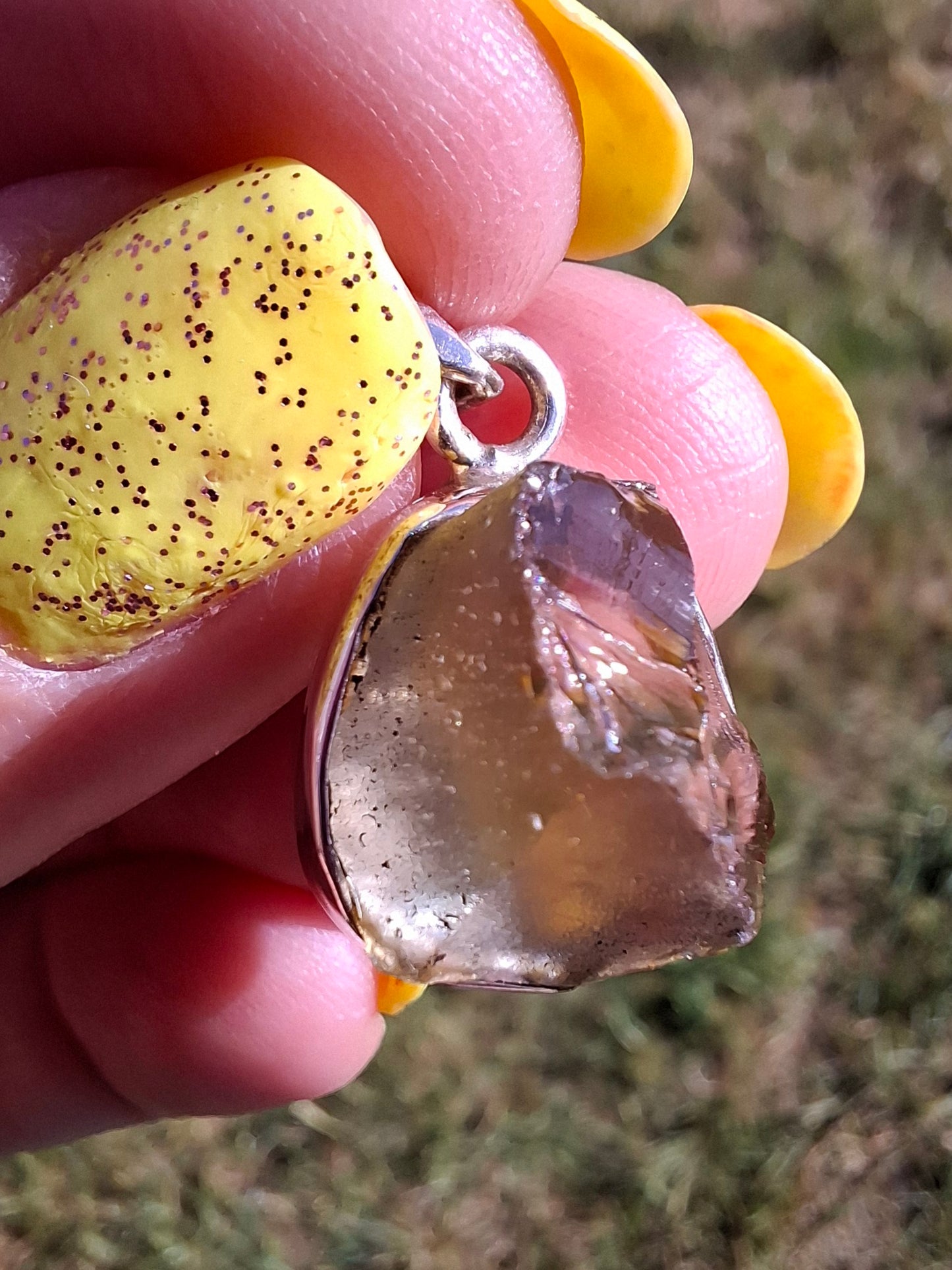 Libyan Desert Glass Pendant, 925 Silver, Tektite (Ref: LP76)