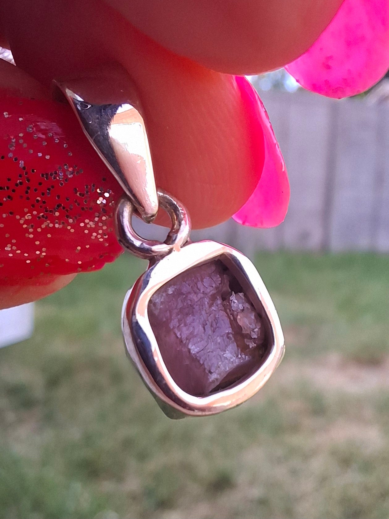 Pink Tourmaline Pendant, 925 Silver, Crystal (Ref: PT76)