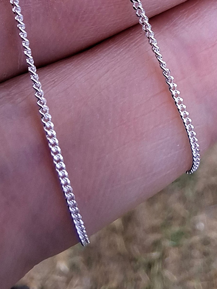 Curb Diamond cut, 0.9mm, 20 inch, 925 Silver CHAIN (Ref: chain-4)