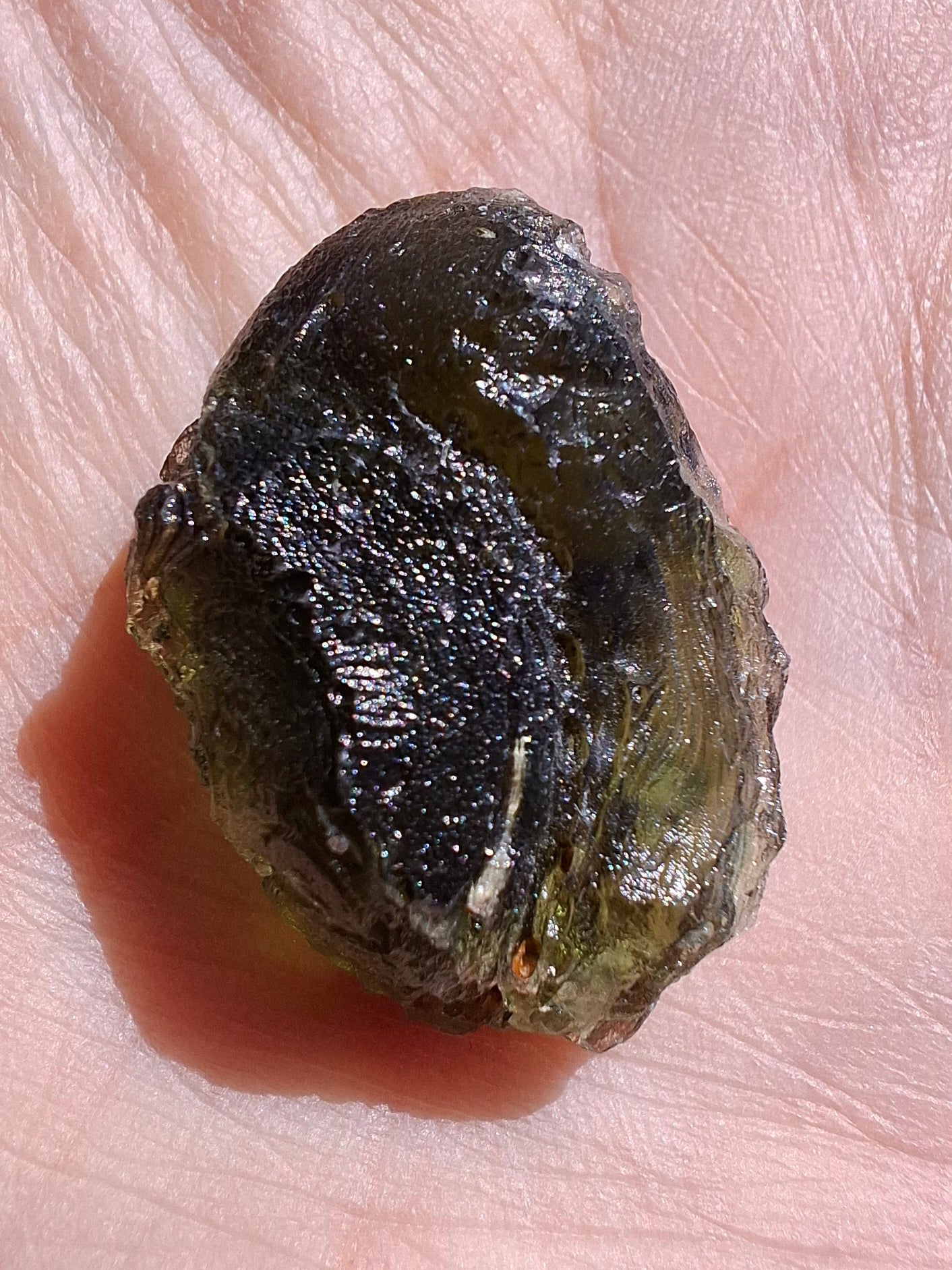 Moldavite Piece, NESMEN, 5.46g, Tektite (Ref: 1373)